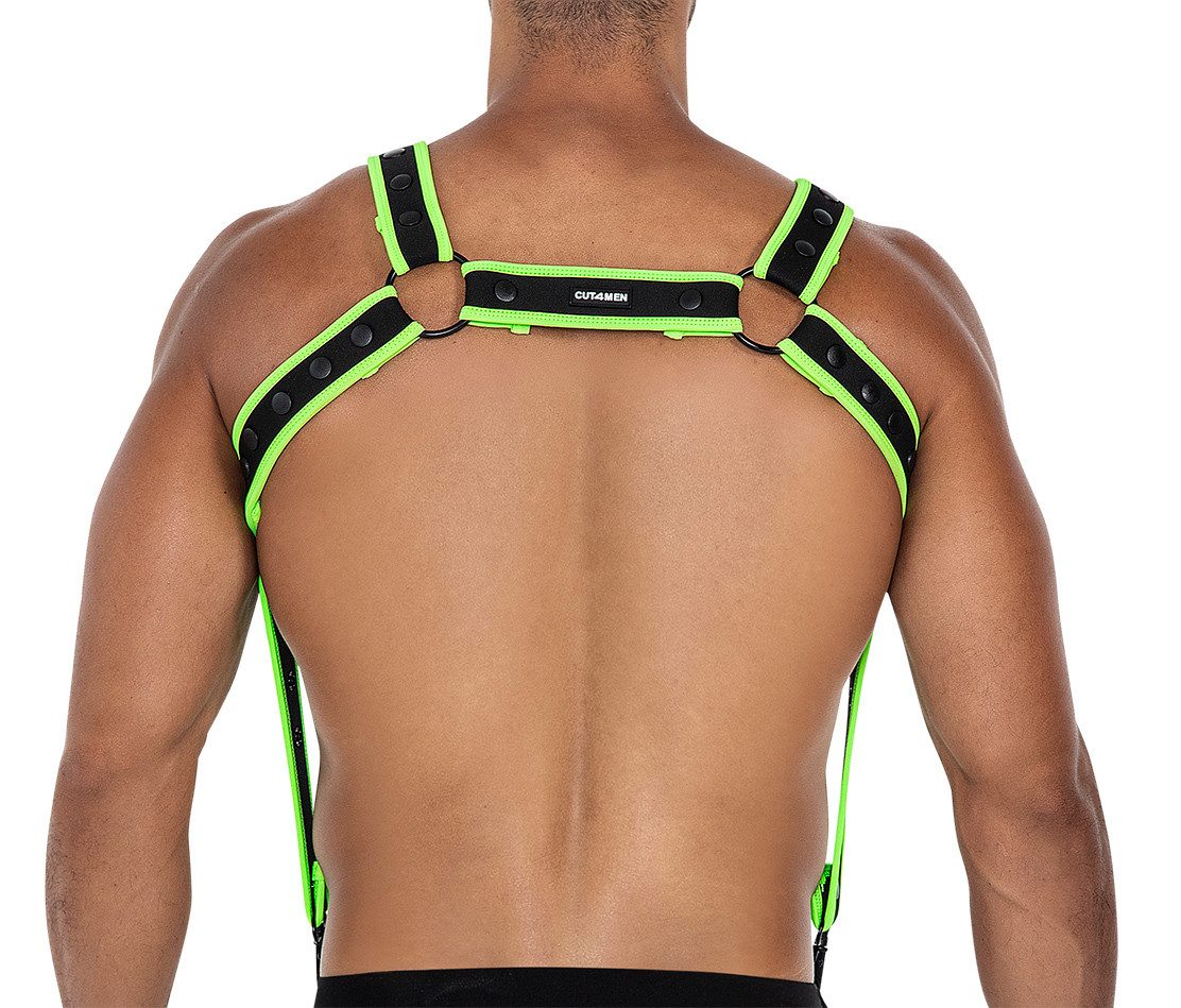 CUT4MEN Body Body Harness in schwarz/neongrün - One Size