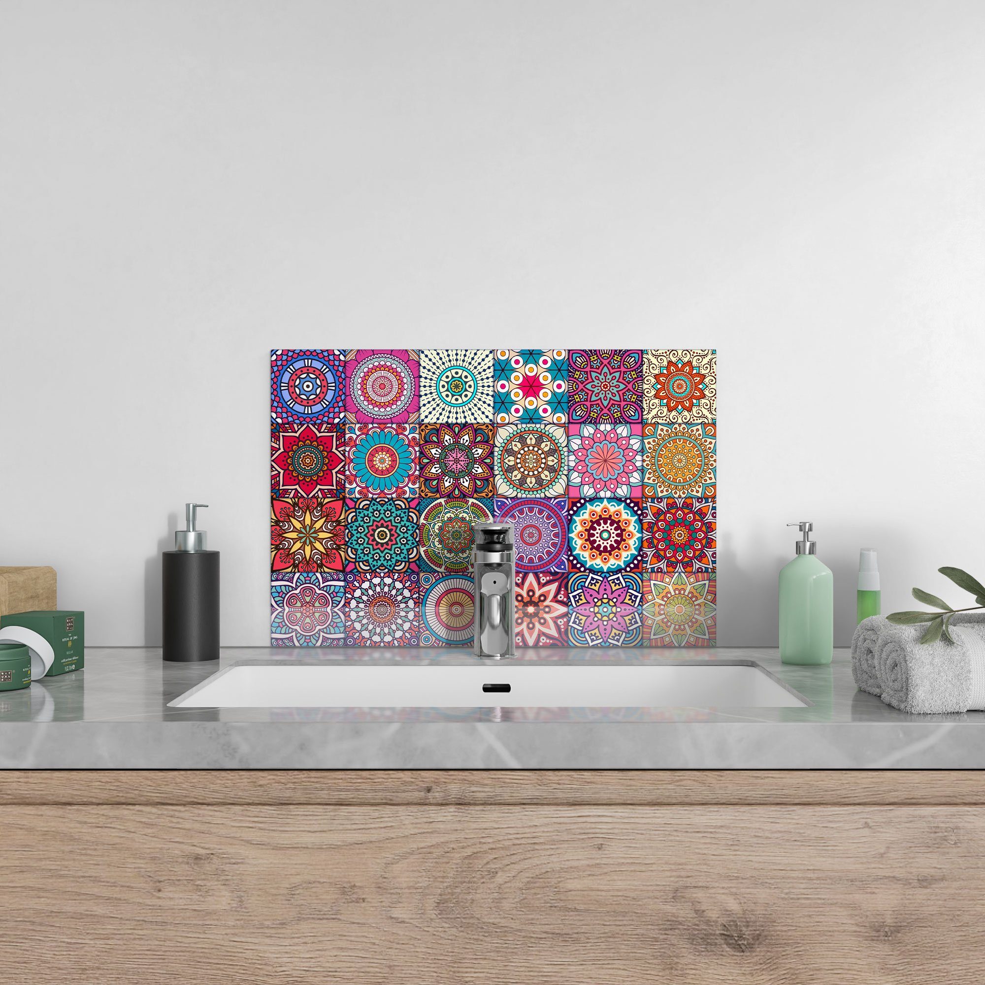 DEQORI Küchenrückwand 'Orientalische Muster', Glas Spritzschutz Badrückwand Herdblende – Bild 4 von 5