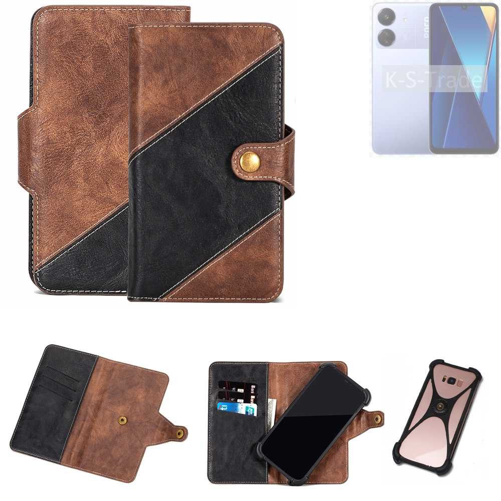 K-S-Trade Handyhülle für POCO C65, Handyhülle Schutzhülle Bookstyle Case Klapphülle Cover Hülle