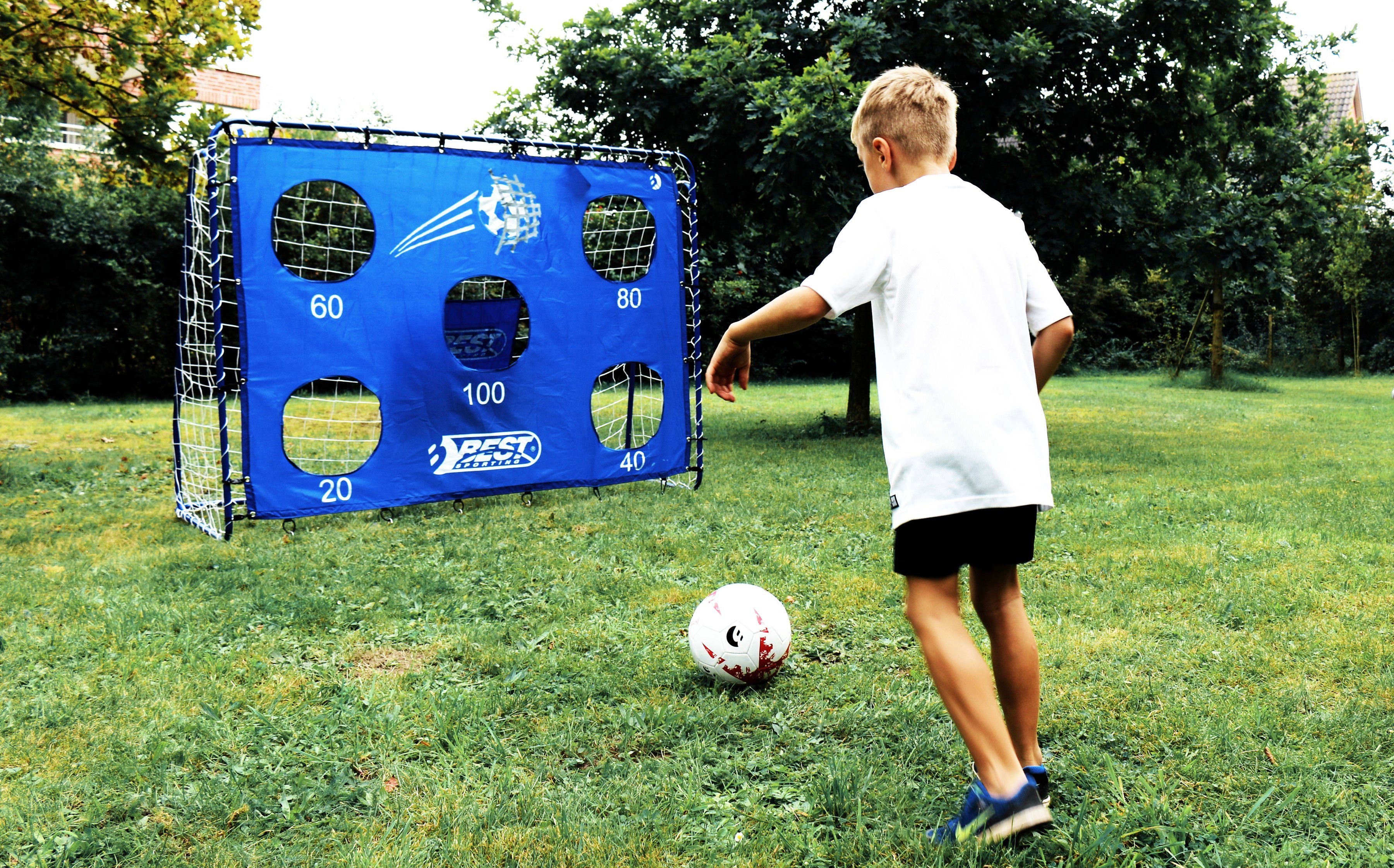 Best Sporting Fußballtor mit Torwand 5 Schusslöcher (Set), sehr stabil, 213x152 cm – Bild 3 von 3