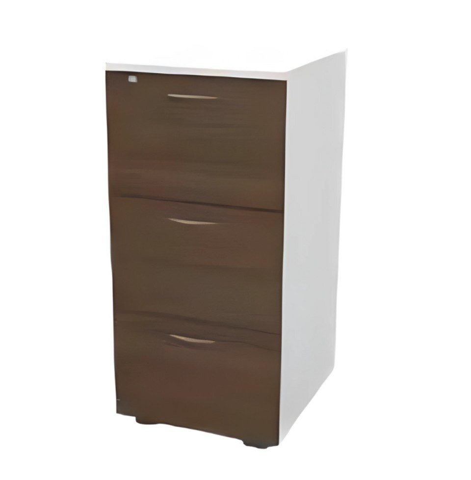 Xlmoebel Hängeregisterschrank Weißer brauner Aktenschrank aus Holz mit Schubladen und Stauraum (Aktenschrank mit 3 Schubladen) Made in Europa