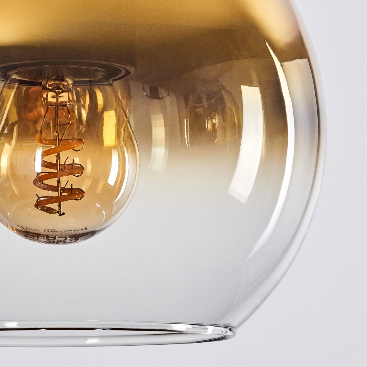 Glasschirmen hofstein 111,5 Hängeleuchte Schwarz/Goldfarben/Klar, (15 cm, Hängelampe Metall/Glas Pendelleuchte E27 aus mit Höhe Leuchtmittel, 5 cm), max. x ohne in