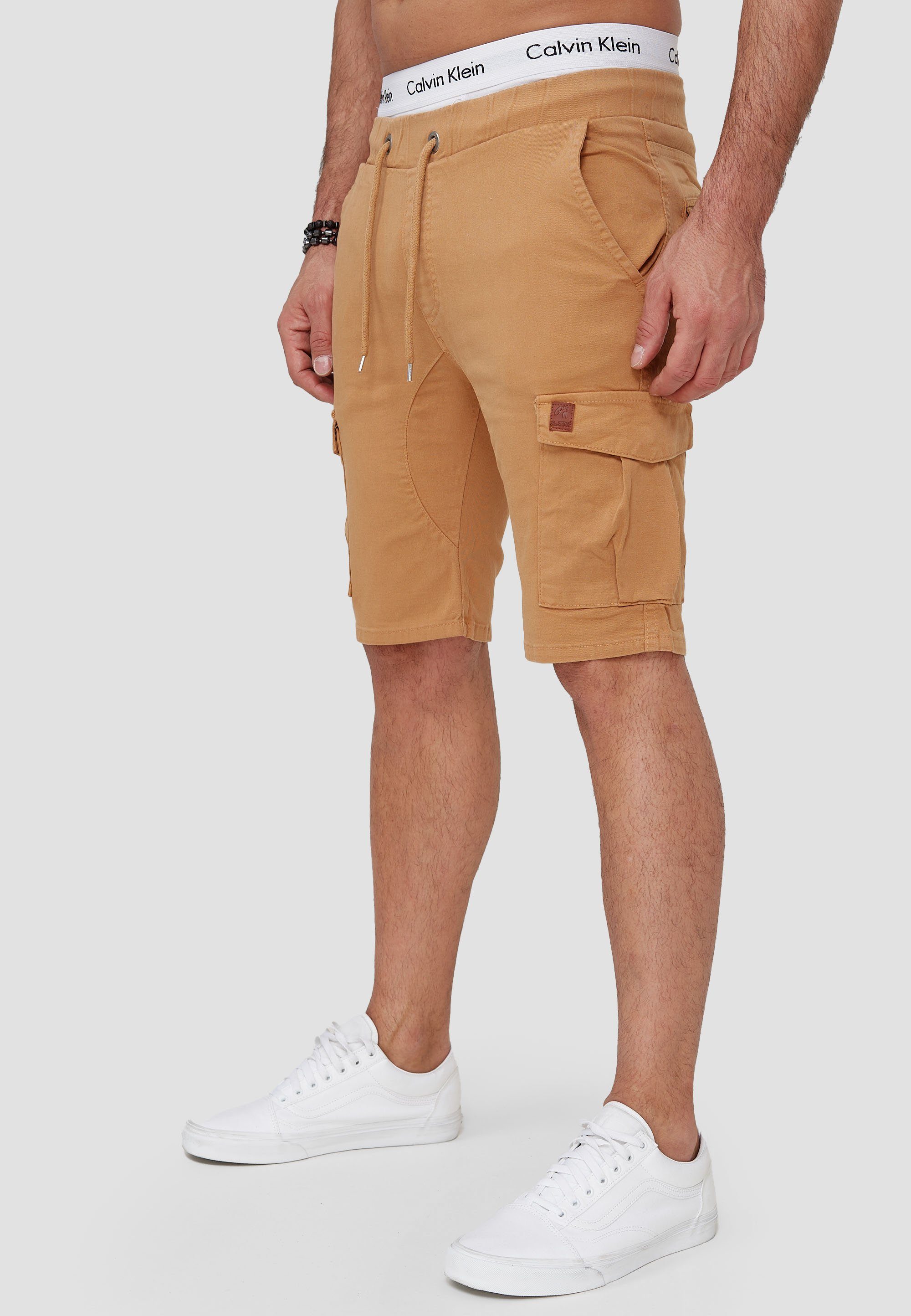 OneRedox Shorts SH-3362 (Kurze Hose Design) Bermudas Freizeit modischem Casual Beige 1-tlg., Sweatpants, im Fitness