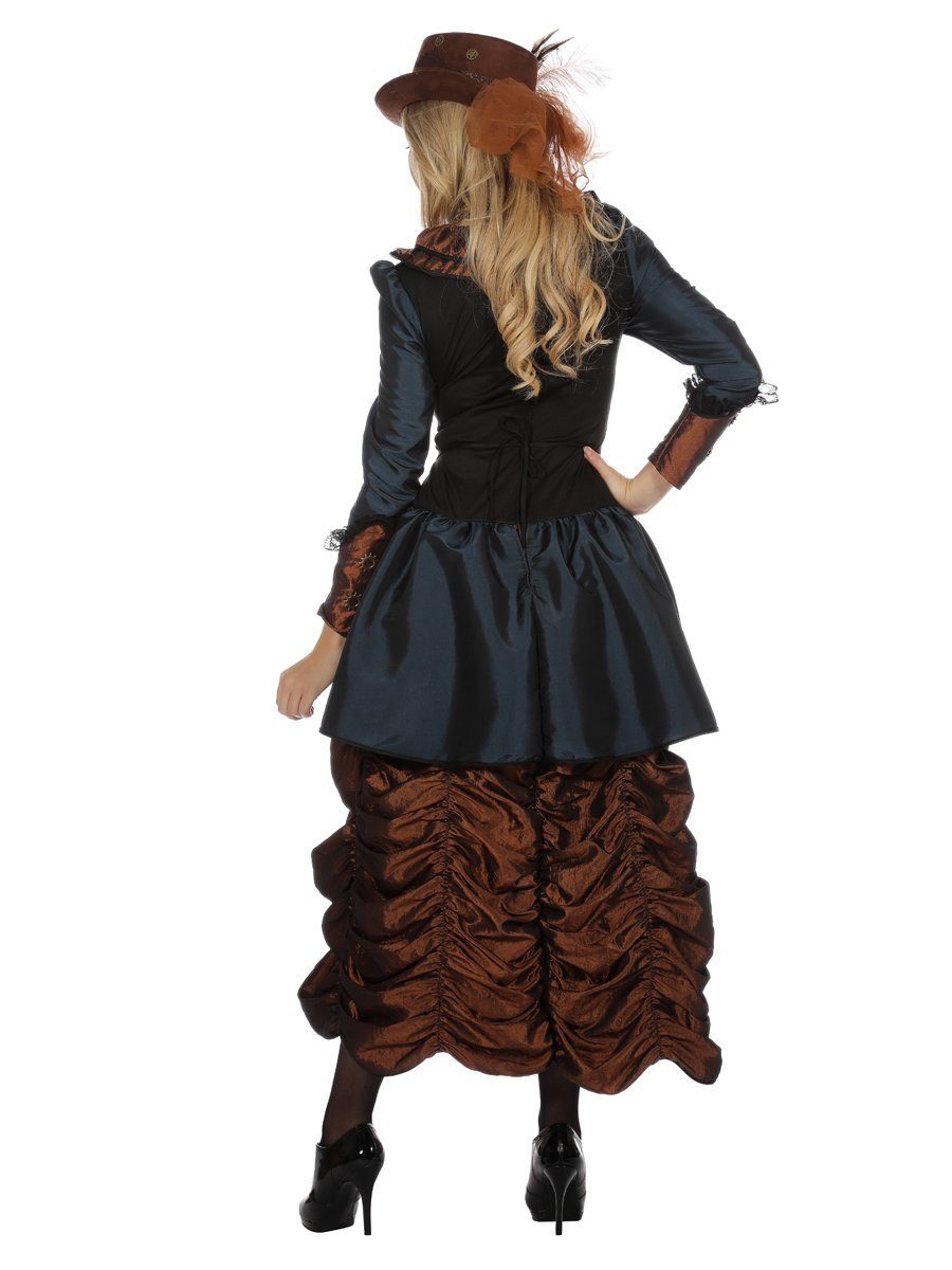 Metamorph Kostüm Steampunk Kleid Copper Blue - Fasching Kostüm Karn, Aufwendiges Kleid in Kupferfarben und Blau
