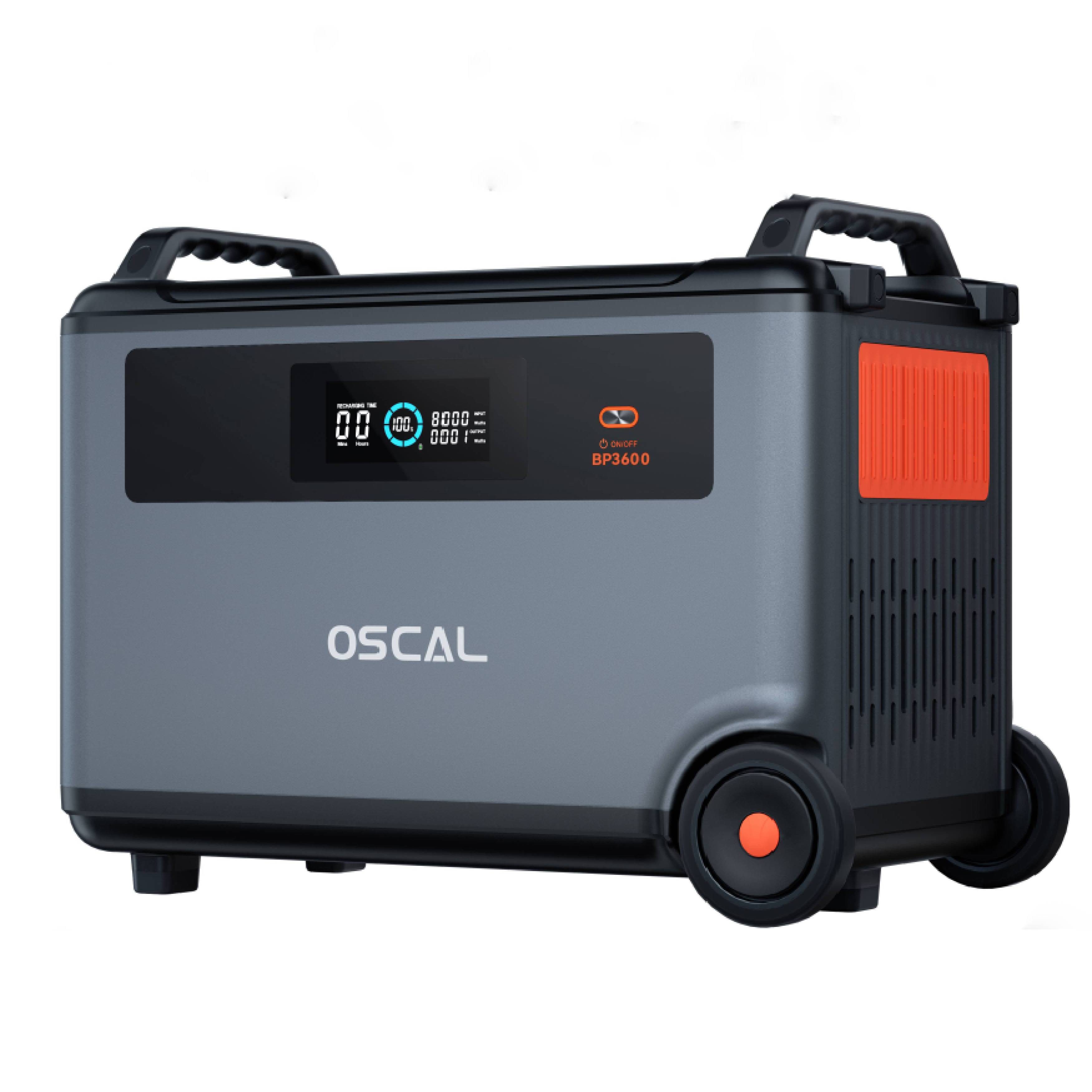 OSCAL Stromerzeuger BP3600 Akkupack für PowerMax 3600/PowerMax 6000, 3,6 in kW, Zusatzakku für PowerMax 3600, 3600Wh, LFP (LiFePO4)