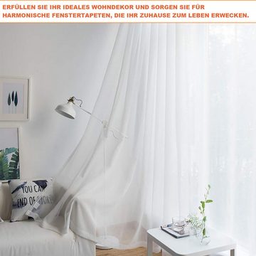 Vorhang Halbverdunkelnde Transparente Atmungsaktive Tüllvorhänge, Refttenw, 1-St