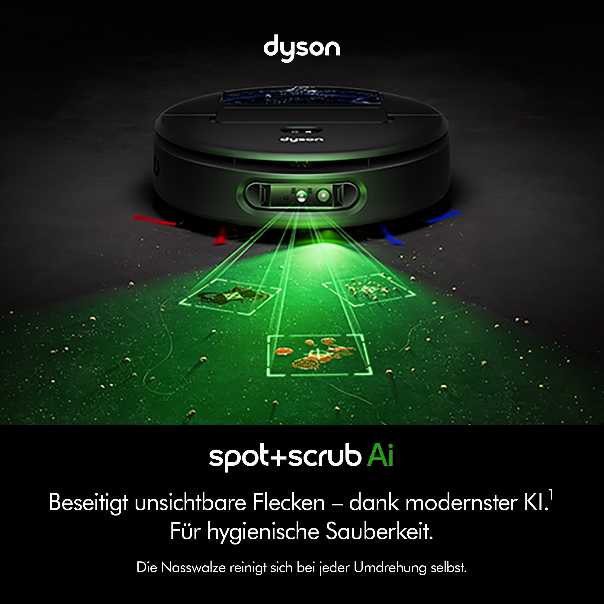 DYSON Saugroboter mit Wischfunktion spot+scrub Ai, beutellos, Beseitigt versteckte Flecken mithilfe fortschrittlicher KI