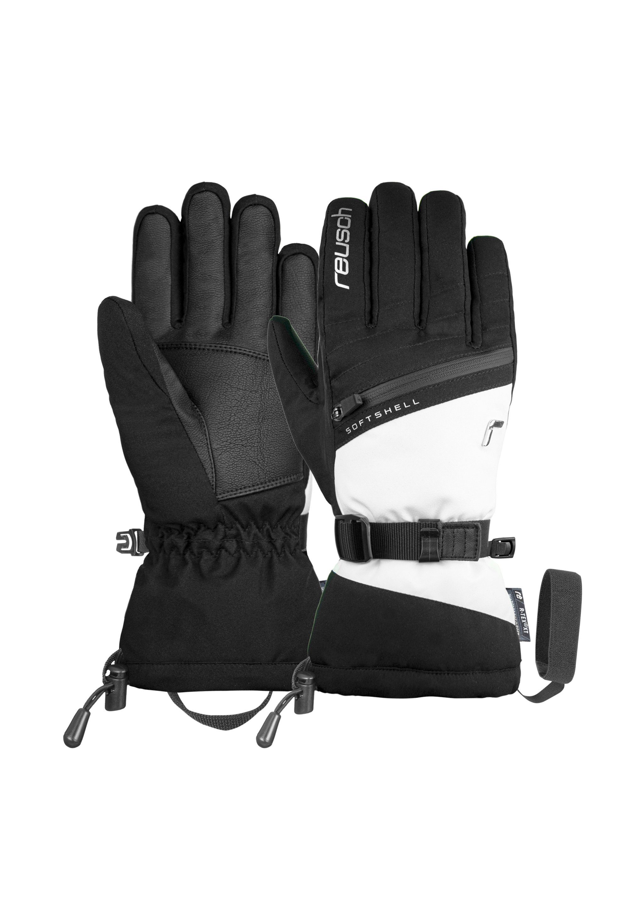 Verschluss Skihandschuhe verstellbarem schwarz-weiß mit R-TEX® XT Reusch Demi
