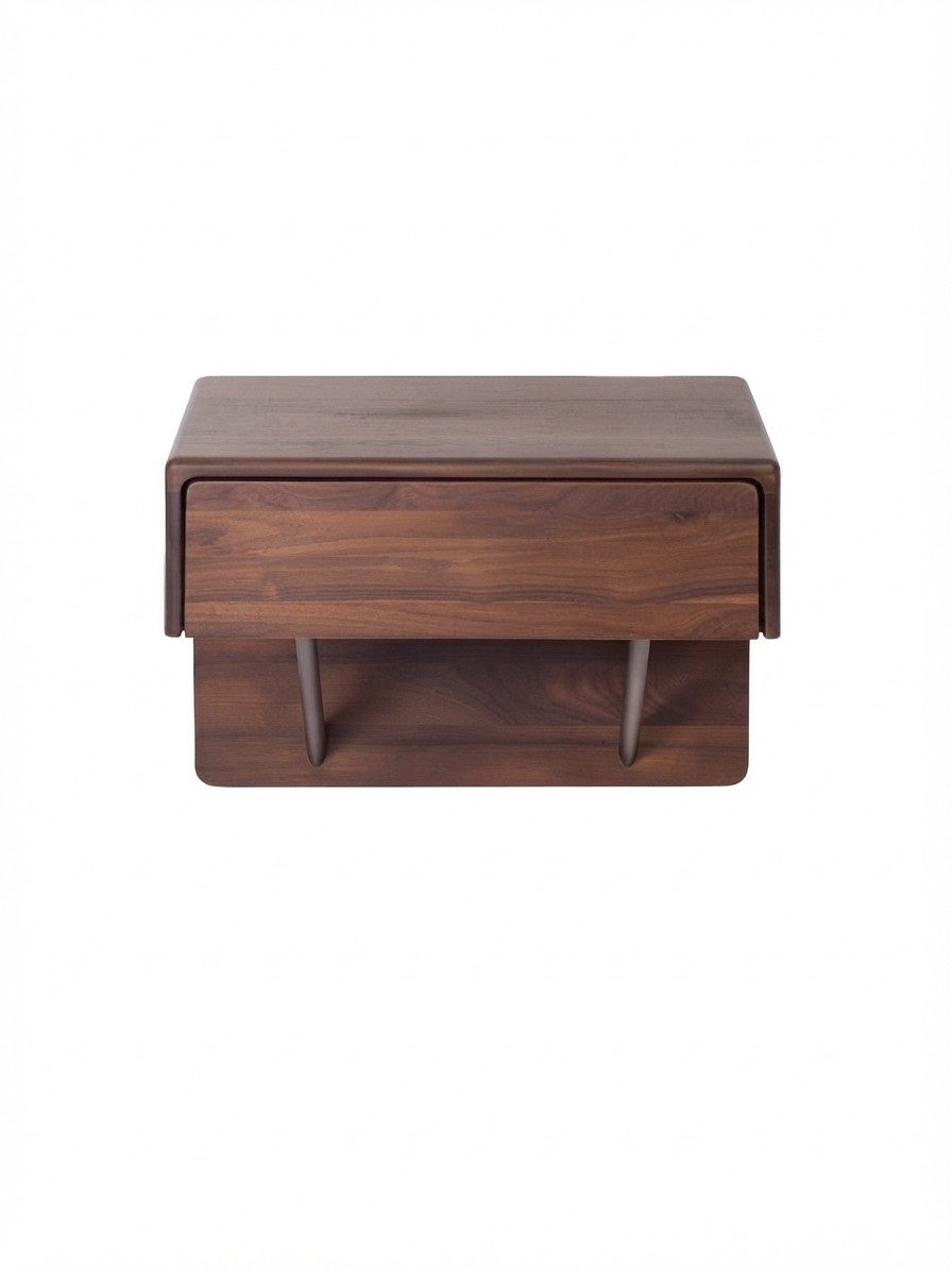 Woodek Design Nachttisch Schwebender Nachttisch FRANK H30 aus massivem Walnussholz (Einzelartikel), Soft-Close-Schublade. Wandmontage