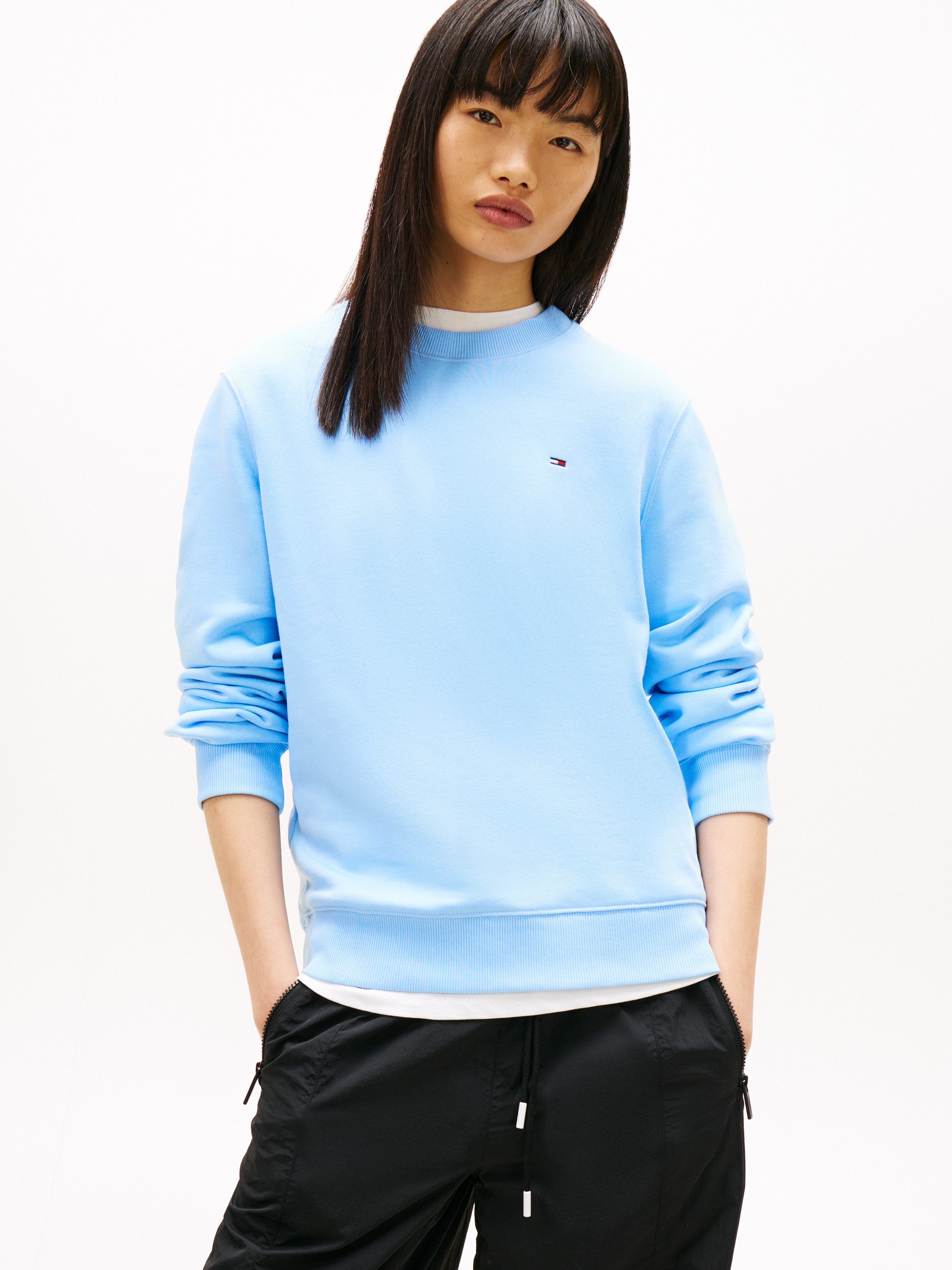 Tommy Jeans Sweatshirt TJW REG S FLAG CREW mit Logostickerei, Regular Fit