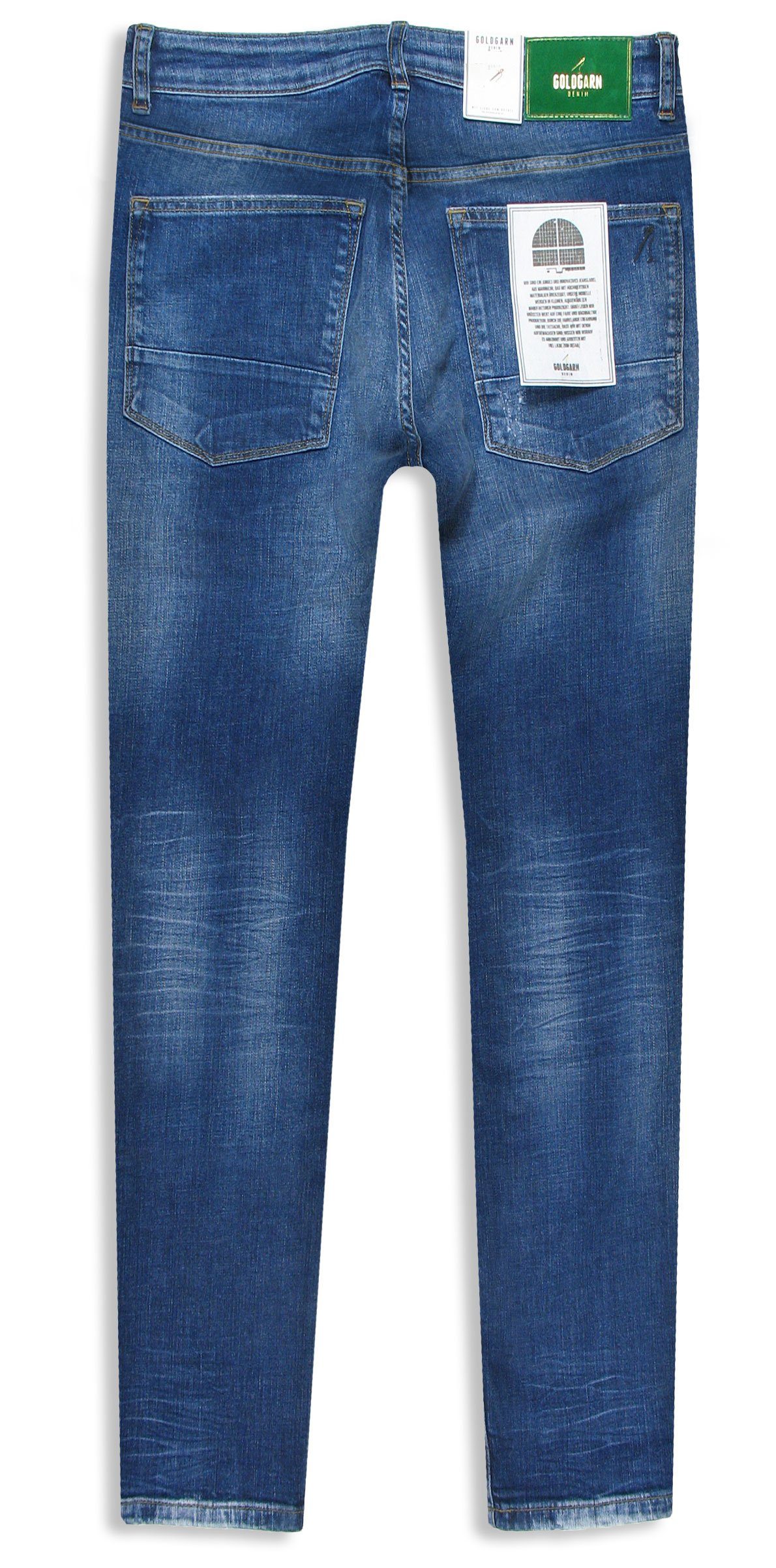 Goldgarn 5-Pocket-Jeans Herren U2 Slim Fit distressed Denim