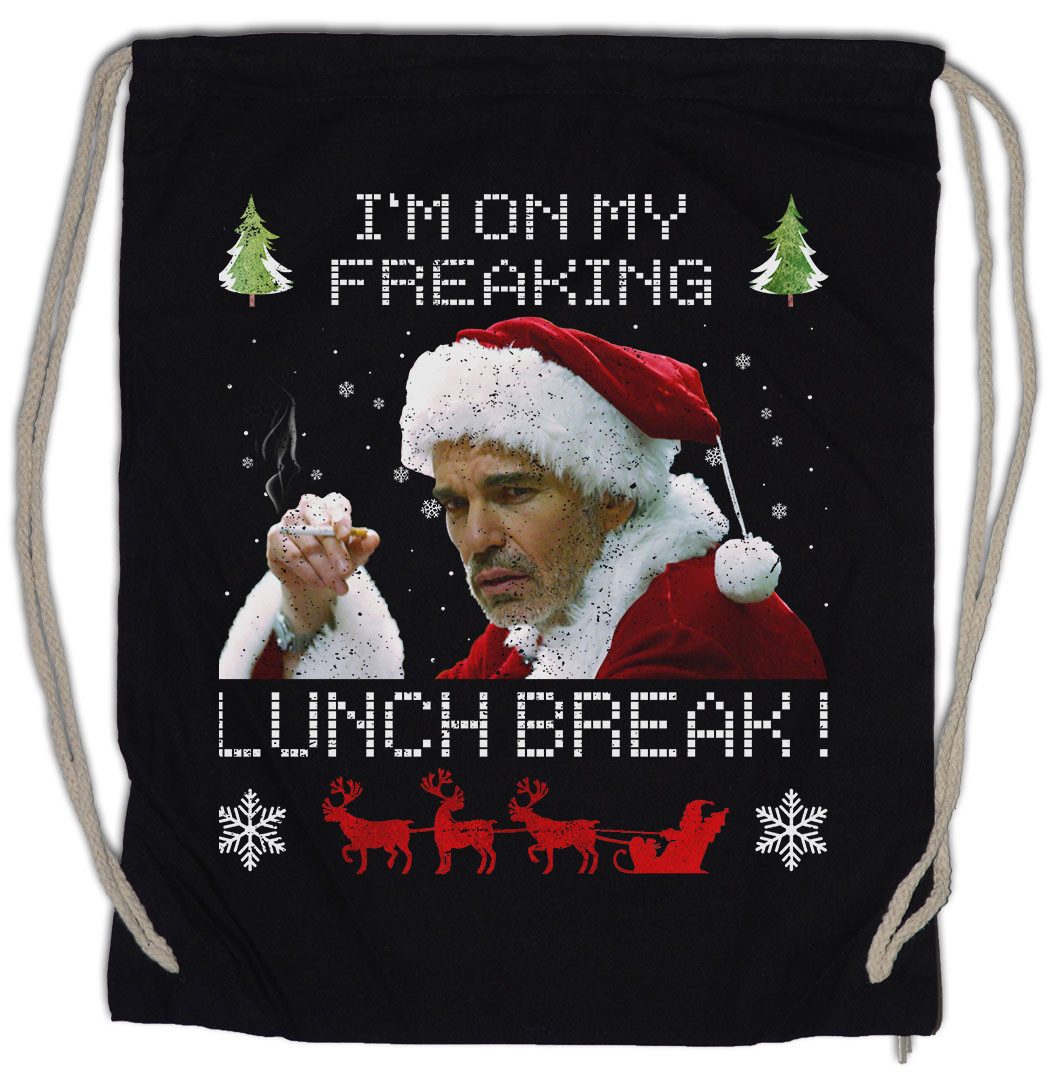 Turnbeutel Lunch Break Turnbeutel X-Mas Bad Weihnachtsmann Merry Christmas Santa