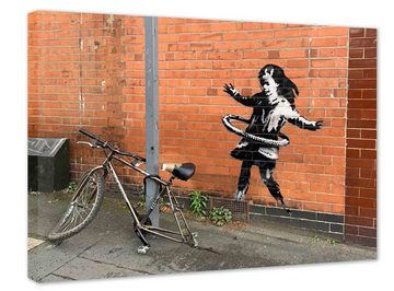 Leinwando Gemälde Leinwandbild / Fahrradreifen Nottingham - Banksy Street Art Graffiti / Wandbild fertig zum aufhängen in versch- Größen
