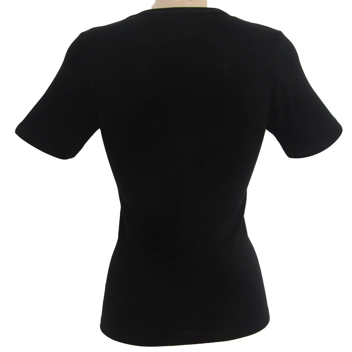Unterziehshirt Modal schwarz Ausschnitt mit Baumwolle Shirt Damen / 17815 aus eckigem HERMKO kurzarm