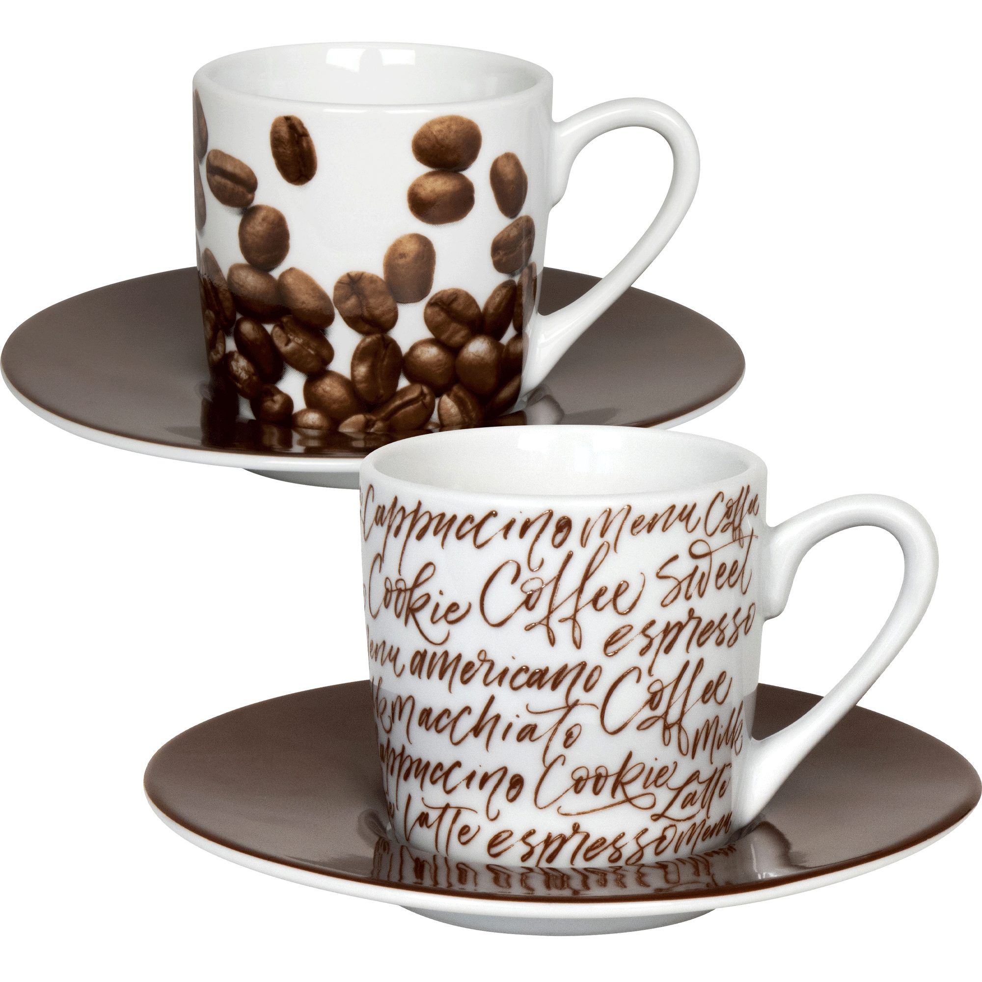 Könitz Espressotasse Coffee Type&Beans, Porzellan, spülmaschinen-und mikrowellengeeignet