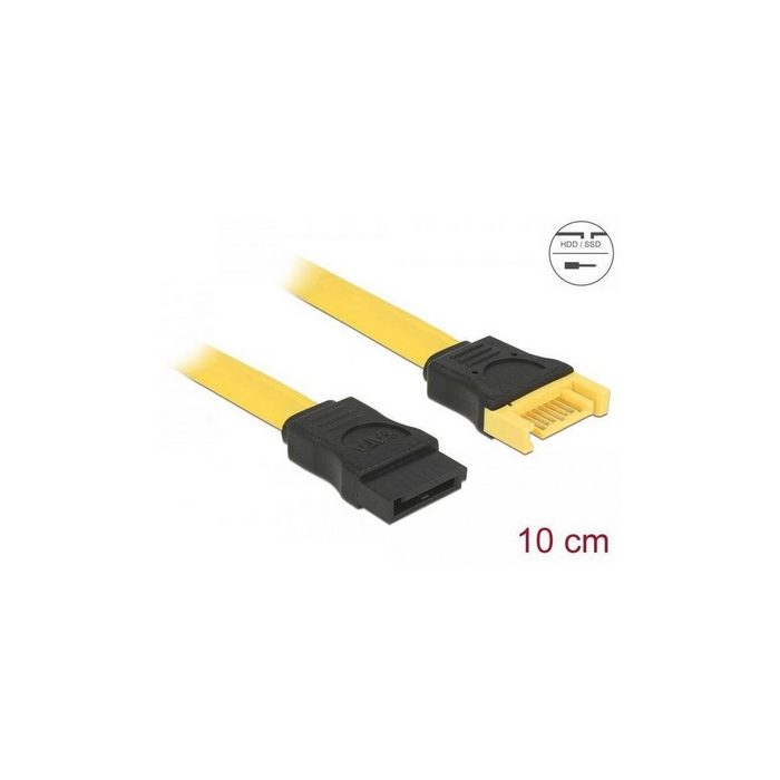 Delock SATA 6 Gb/s Verlängerungskabel 10 cm gelb Computer-Kabel