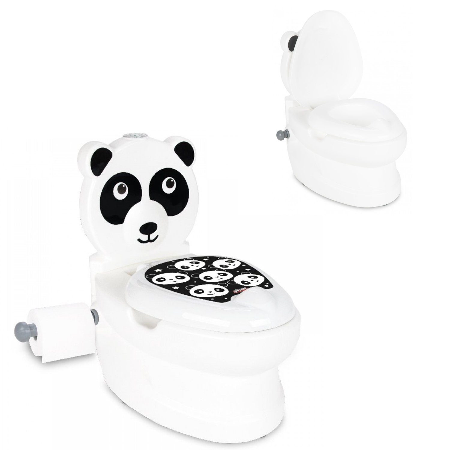 Pilsan Töpfchen Töpfchen Panda 07561, Toilettenpapierhalter, Musik, Licht, Klappdeckel