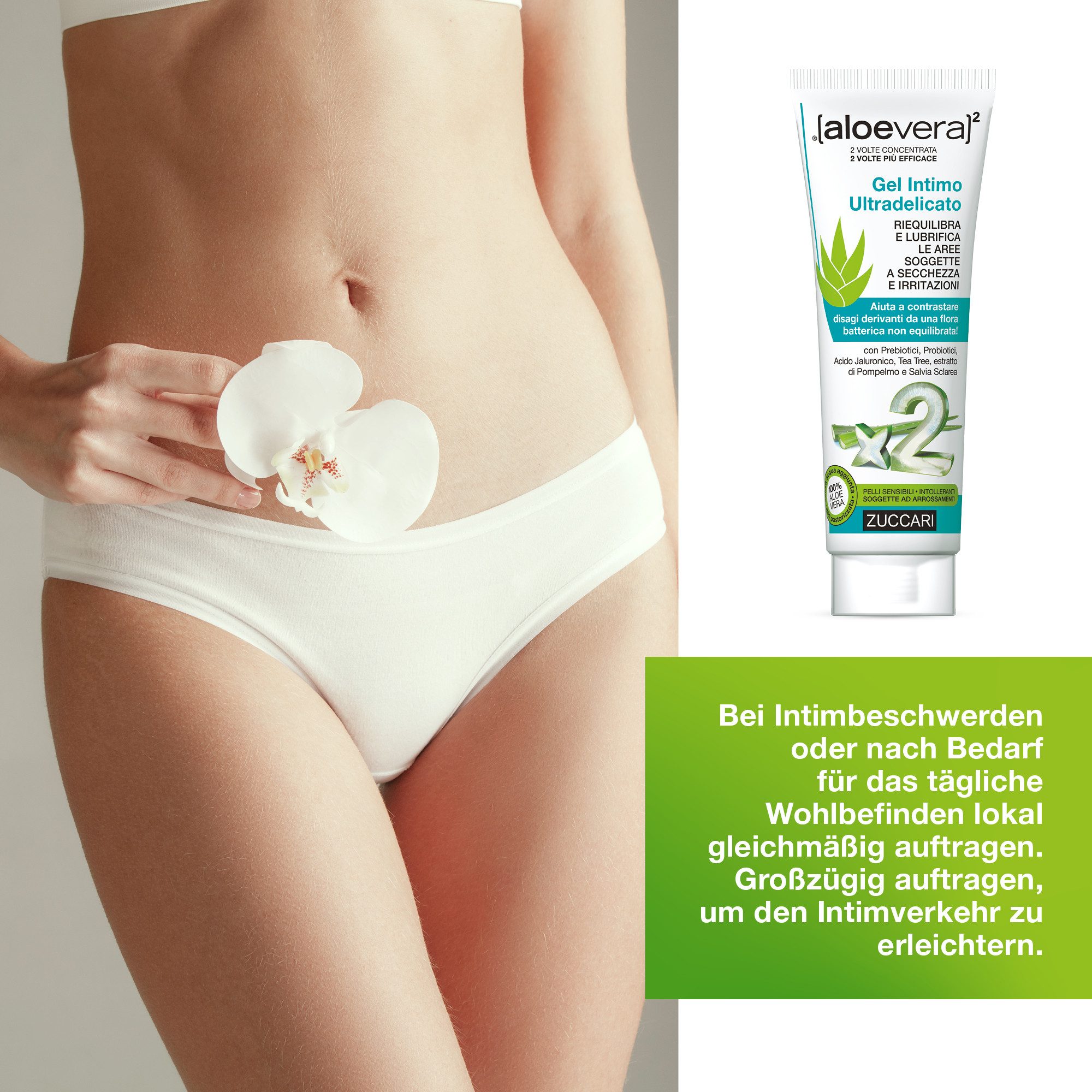 [aloevera]2 Intimpflege [aloevera]2 Intimgel mit Hyaluronsäure von Zuccari 80ml bei scheidentrockenheit, Menopause (Wechseljahre), Scheidenflora & Gleitgel
