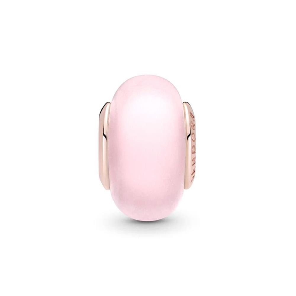 Pandora Charm-Einhänger PANDORA ROSE Mattes rosafarbener Murano-Glas Charm