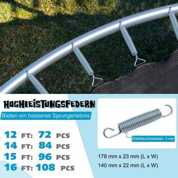 COSTWAY Gartentrampolin Ø366cm Fitnesstrampolin, (3), mit Sicherheitsnetz