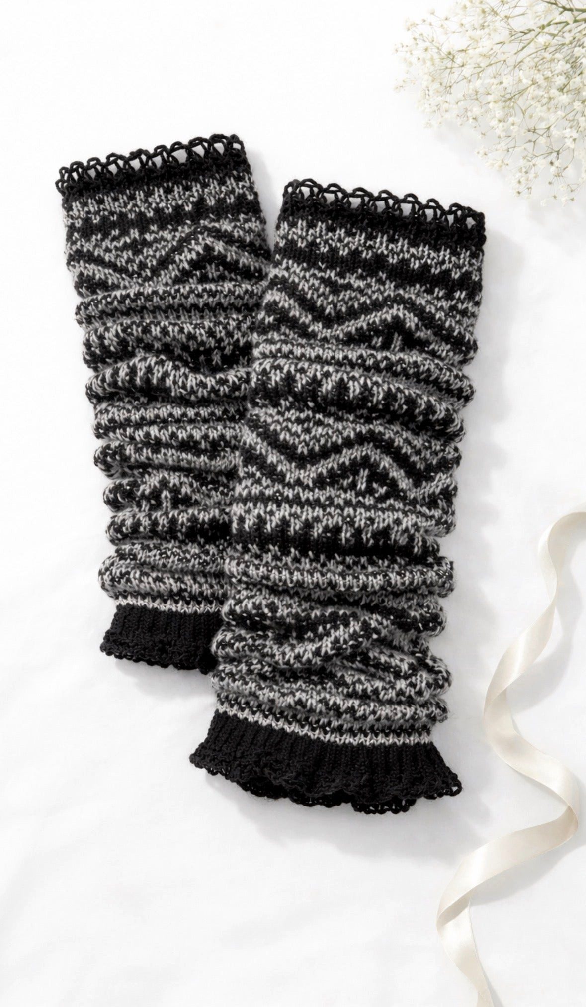 Beinstulpen Beinstulpen aus Baumwolle mit Fair-Isle-Muster