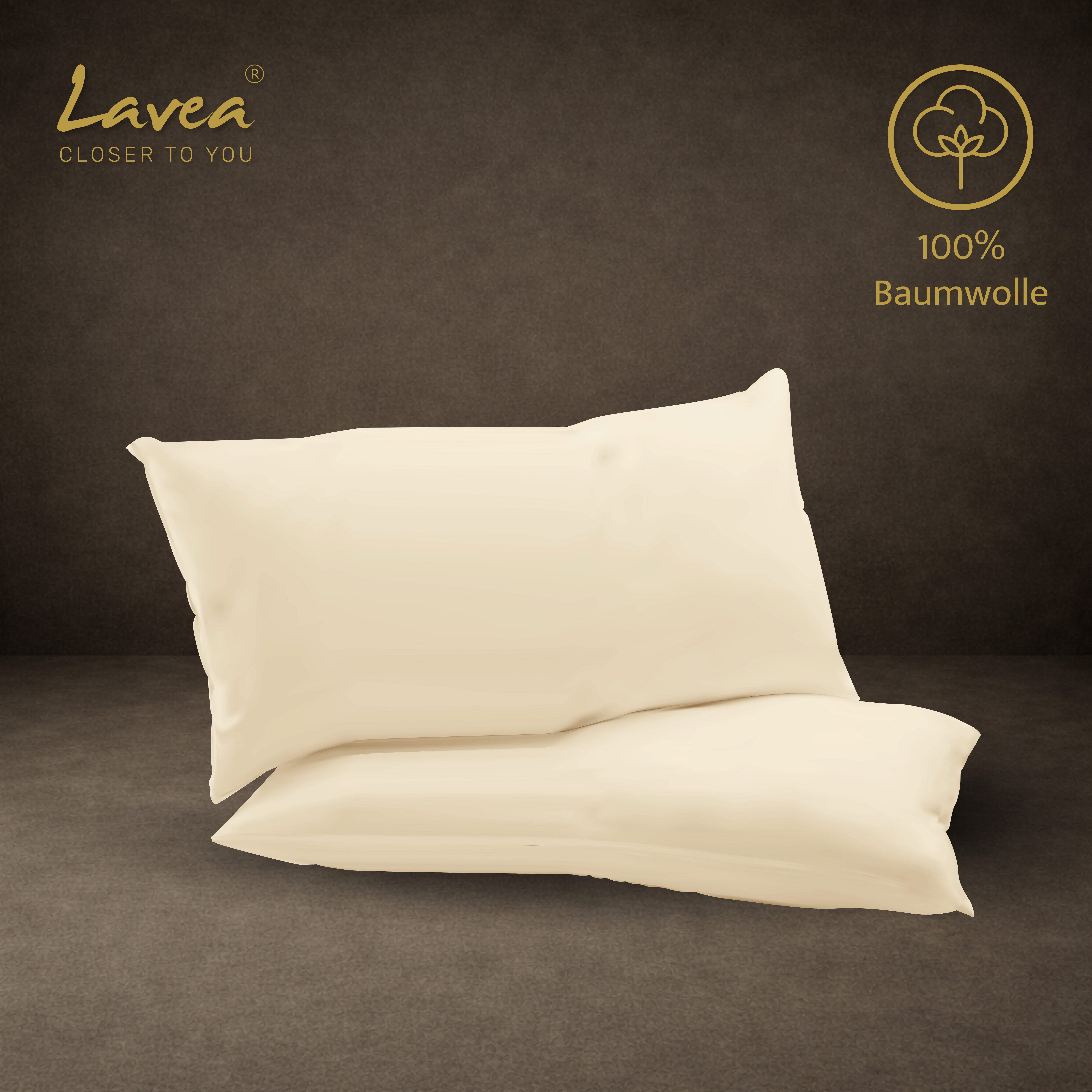 Lavea Kissenbezug 2er Set 100% Baumwolle flauschig, Jasmin, Kissenhülle, Kissenbezüge, (2 Stück), pflegeleicht, langlebige Qualität, mit Reißverschluss – Bild 4 von 5
