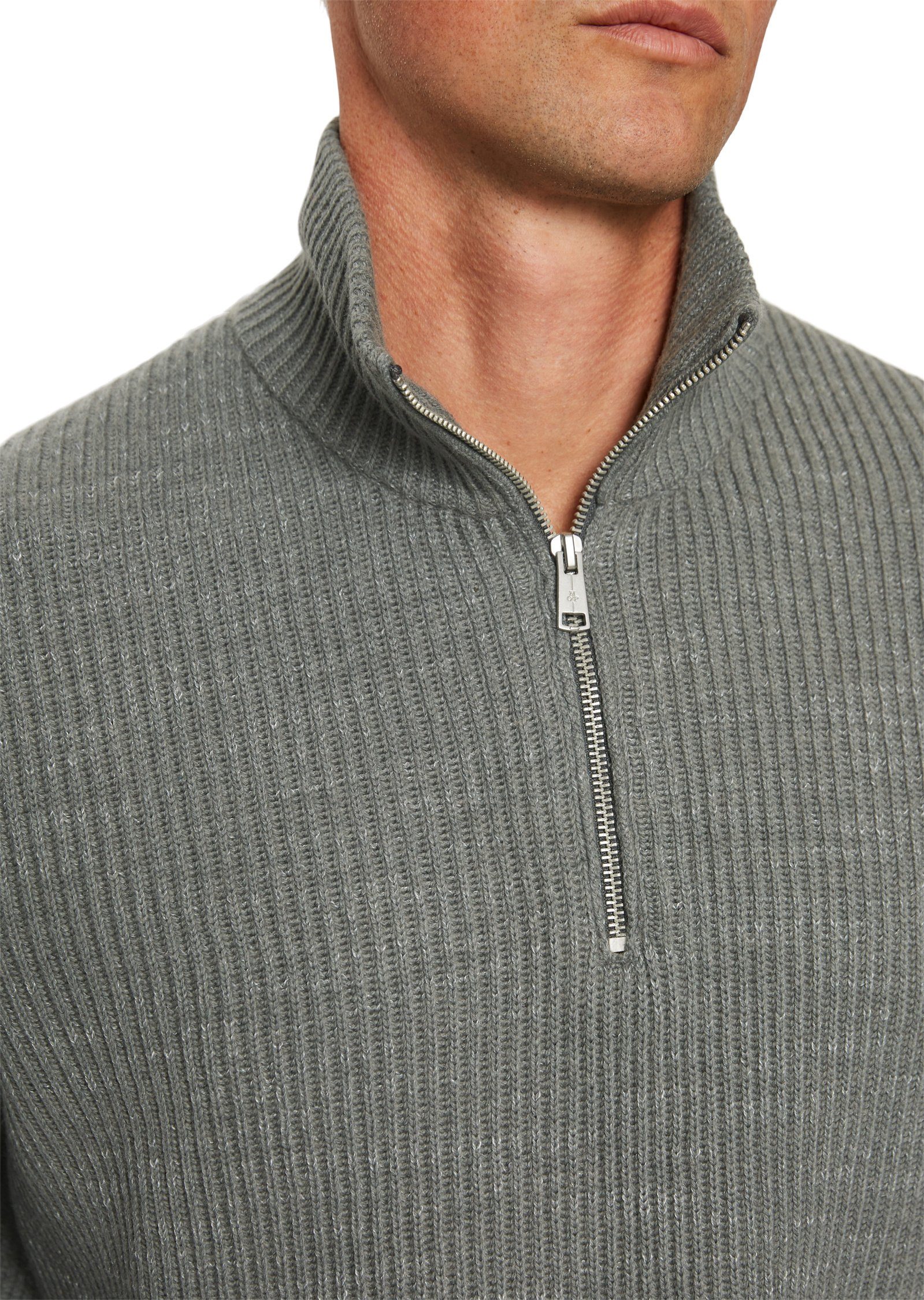 aus Wollpullover grau O'Polo Baumwolle-Schurwolle-Mix Marc