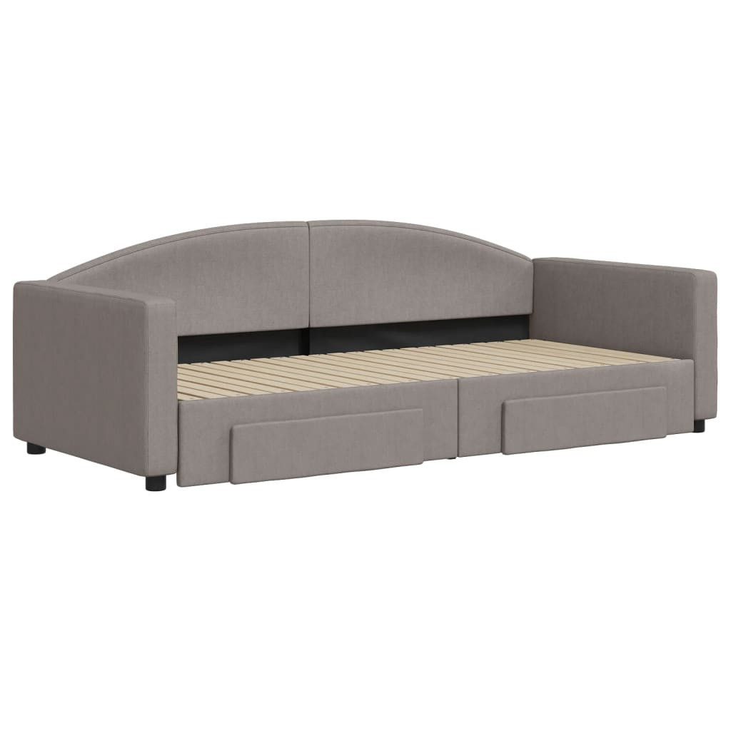 vidaXL Gästebett 90 x 200 cm Gästebett Tagesbett Ausziehbar mit Schubladen Taupe 90x200