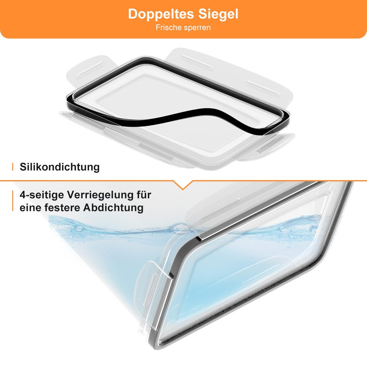 Simloveve Vorratsdose Vorratsdosen Set mit Deckel Luftdicht, (BPA Frei Vorratsbehälter Zucker, 42-tlg., Vorratsgläser, vorratsglas, Aufbewahrungsbox Küche), mit – Bild 5 von 5