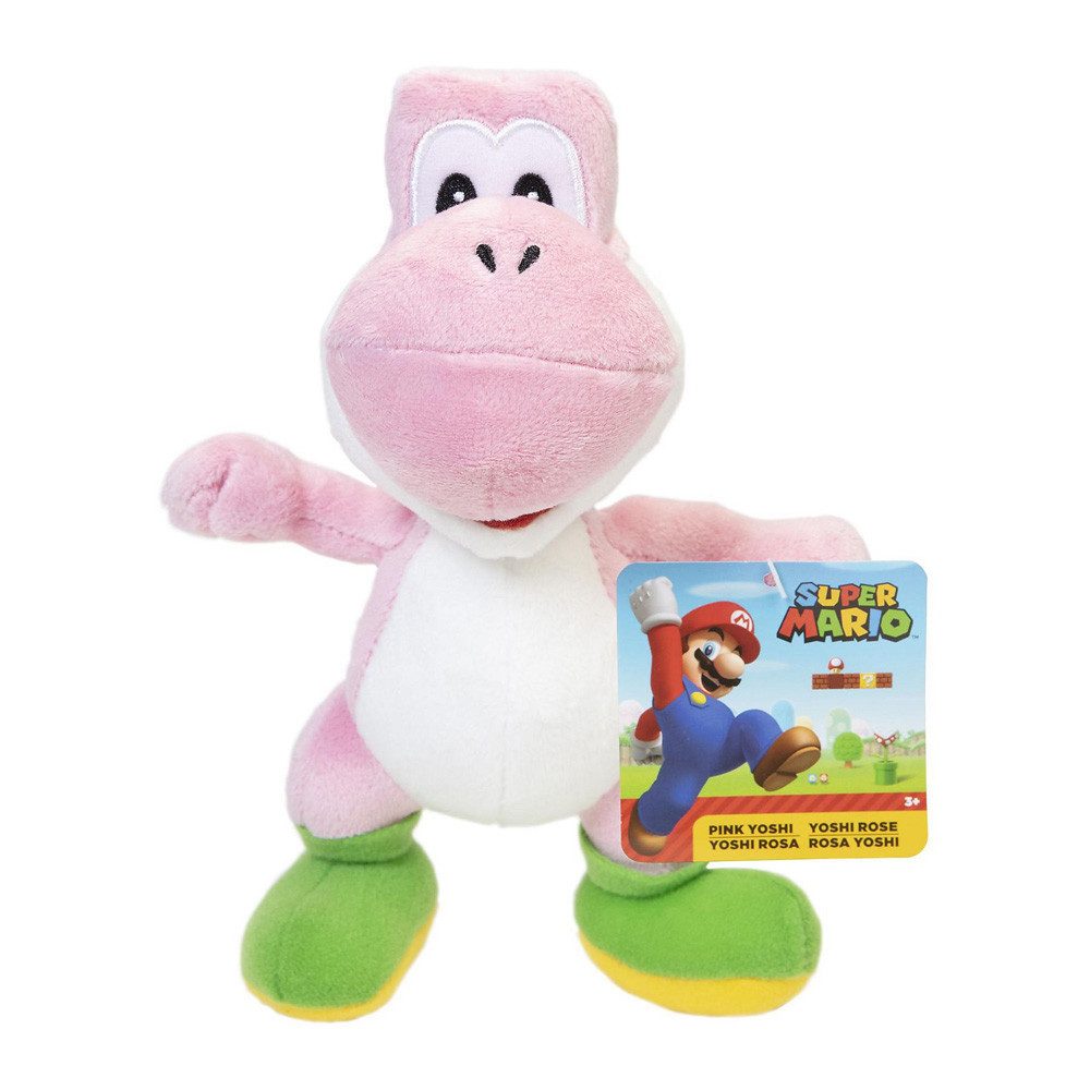 Super Mario Plüschfigur Nintendo Super Mario Plüsch Yoshi stehend pink, 20 cm