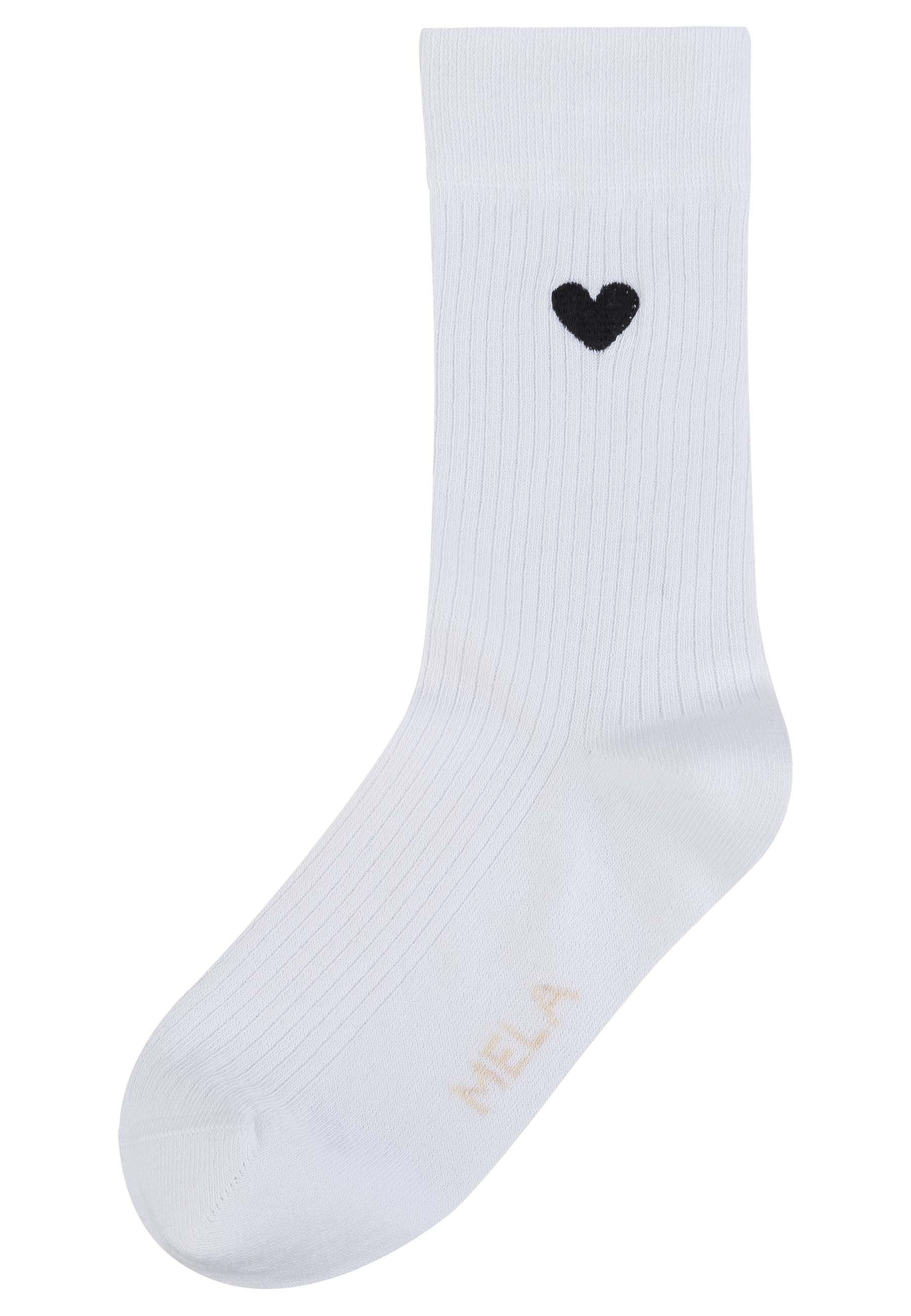 MELA Socken Gerippte Socken Stickerei 1 Paar Ohne Polyester & Polyamid. Das günstig online kaufen