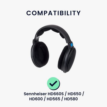 kwmobile 2x Ohr Polster für Sennheiser HD660S / HD650 / HD600 / HD565 / HD580 Ohrpolster (Ohrpolster Kopfhörer - Kunstleder Polster für Over Ear Headphones)