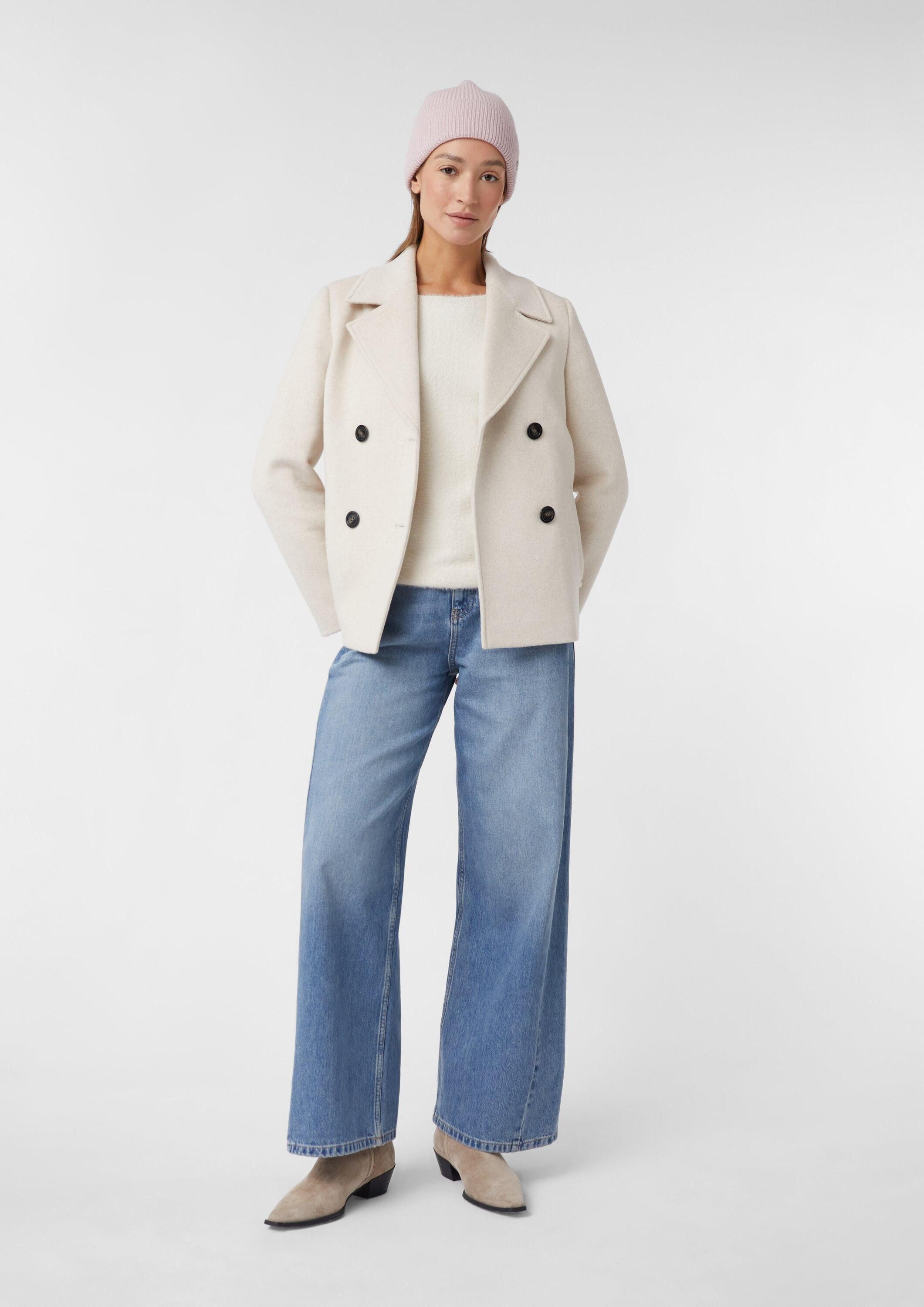 comma Strickmütze Mütze Strickmütze aus Wolle mit Label-Emblem günstig online kaufen