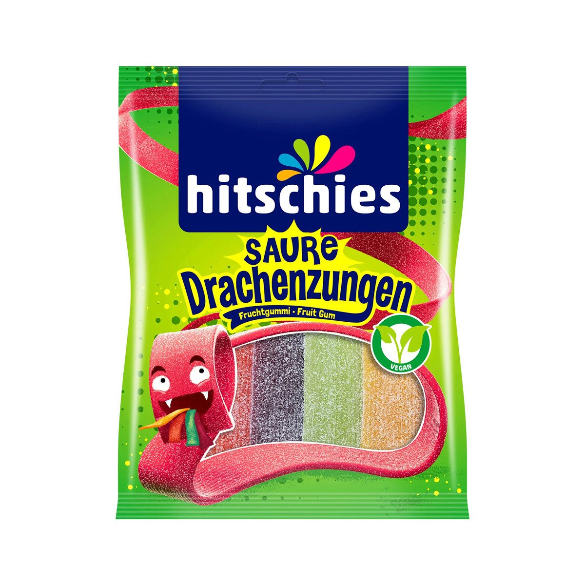 hitschies Süßigkeit, Hitschies saure Drachenzungen Sauer gezuckerte Fruchtgummi 125g