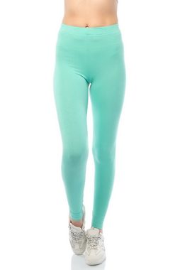 Bongual Leggings Damen Leggins lang Basic Komfortbund Komfortbund