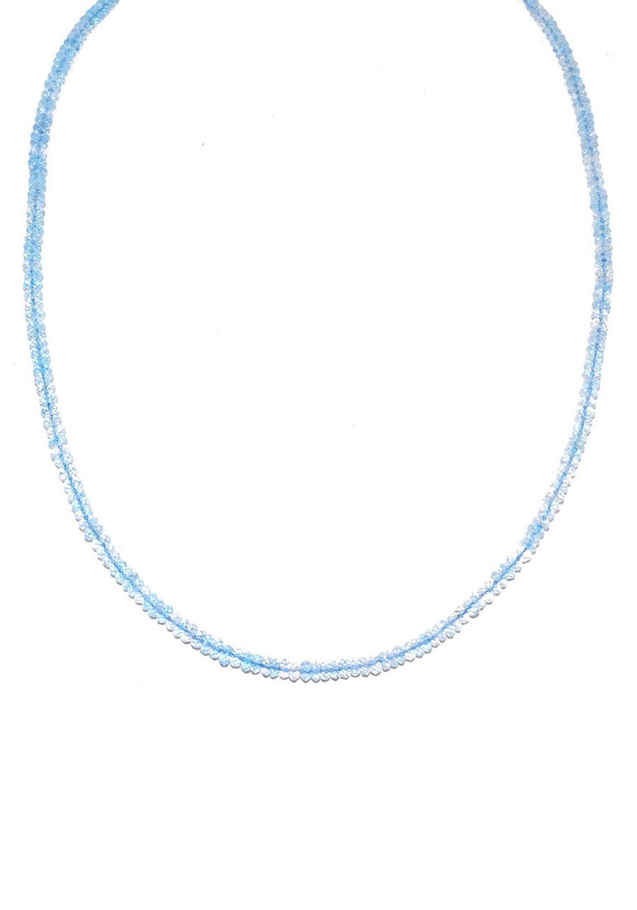 Kette ohne Anhänger Schmuck Geschenk Silber 925 Halsschmuck Halskette Blautopas