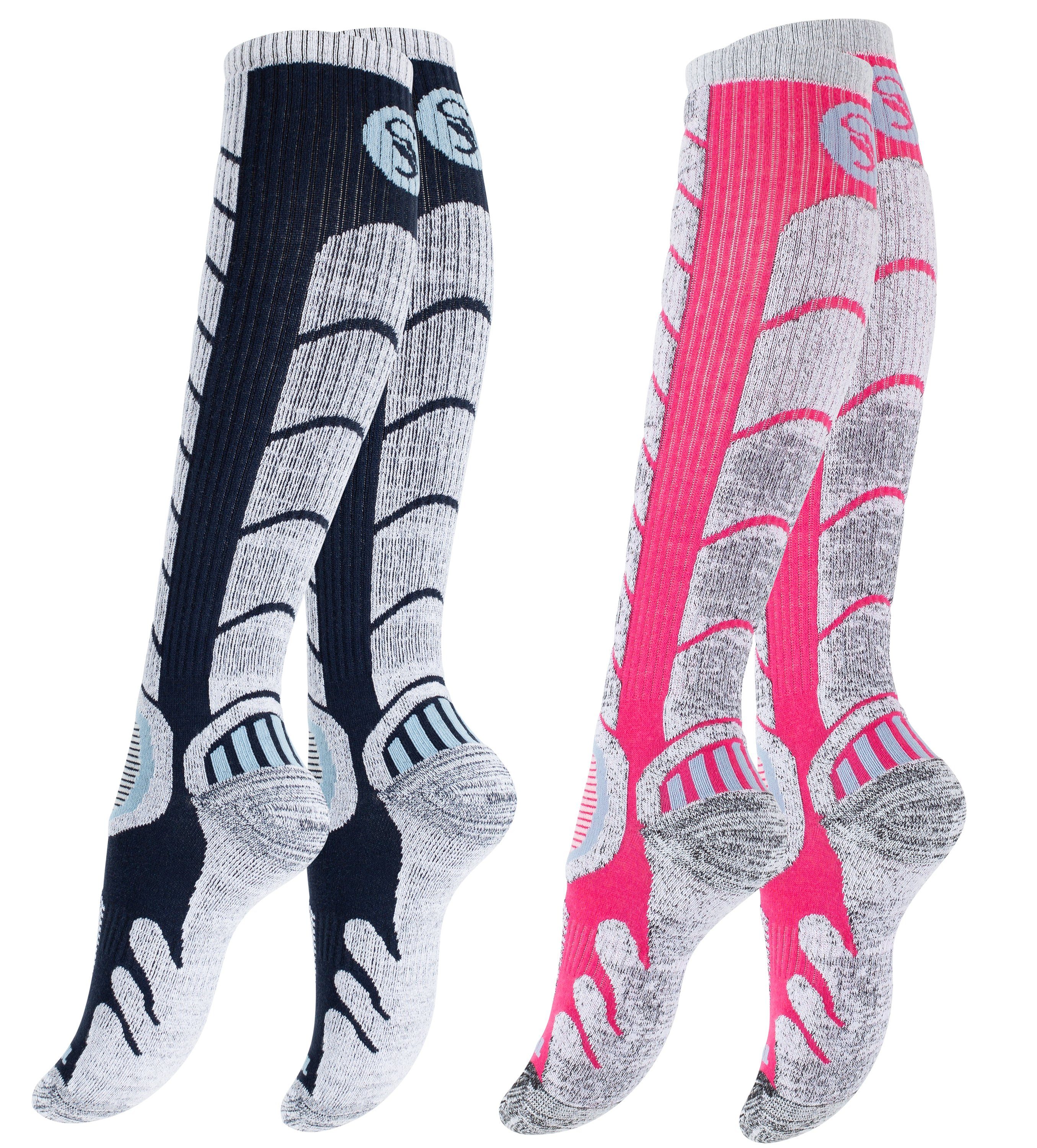 2 Paar Wintersport Socken mit Spezial Polsterung STARK SOUL Ski Funktionssocken 