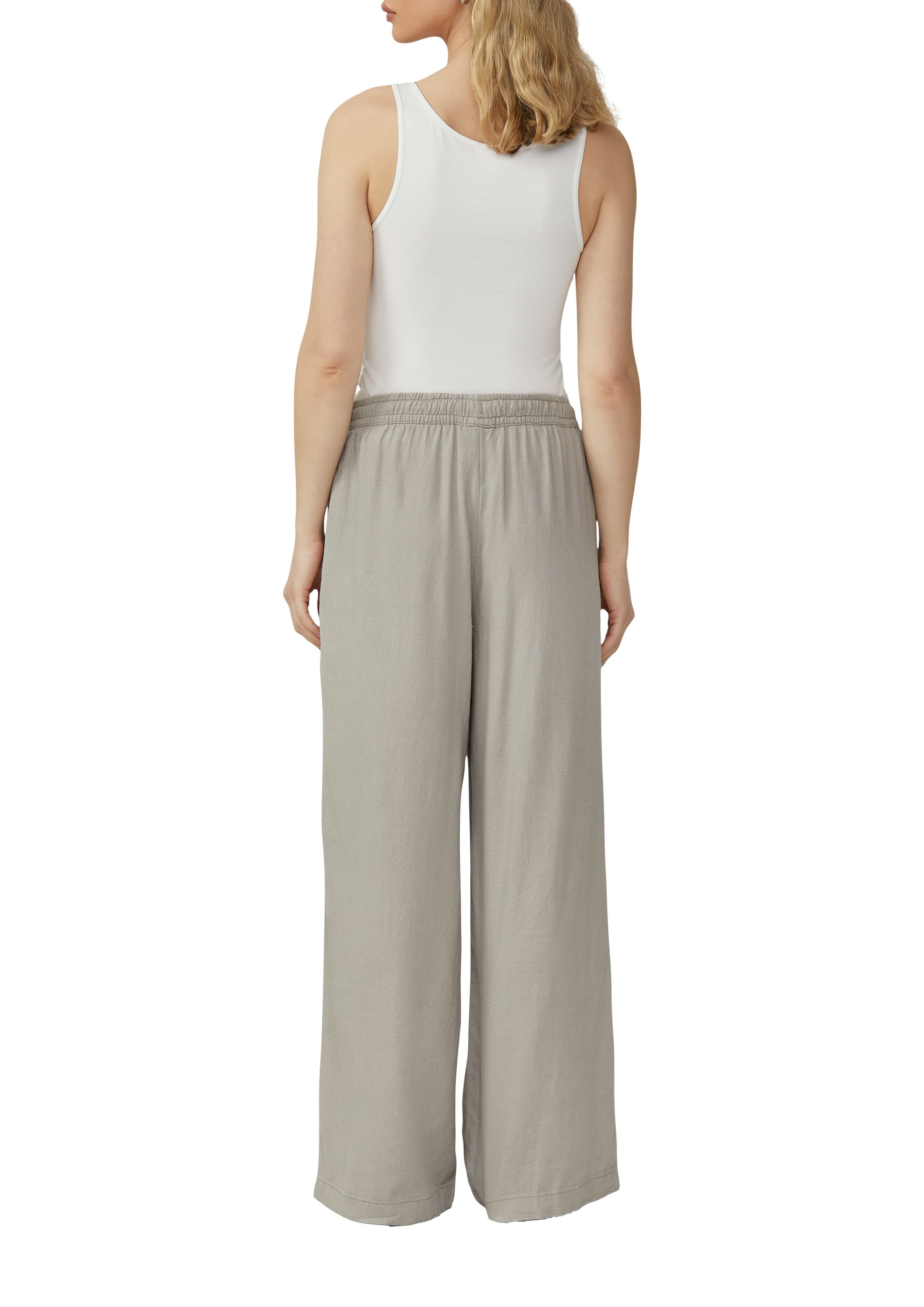 QS Leinenhose Sommerhose mit elastischem Bund und Tunnelzug