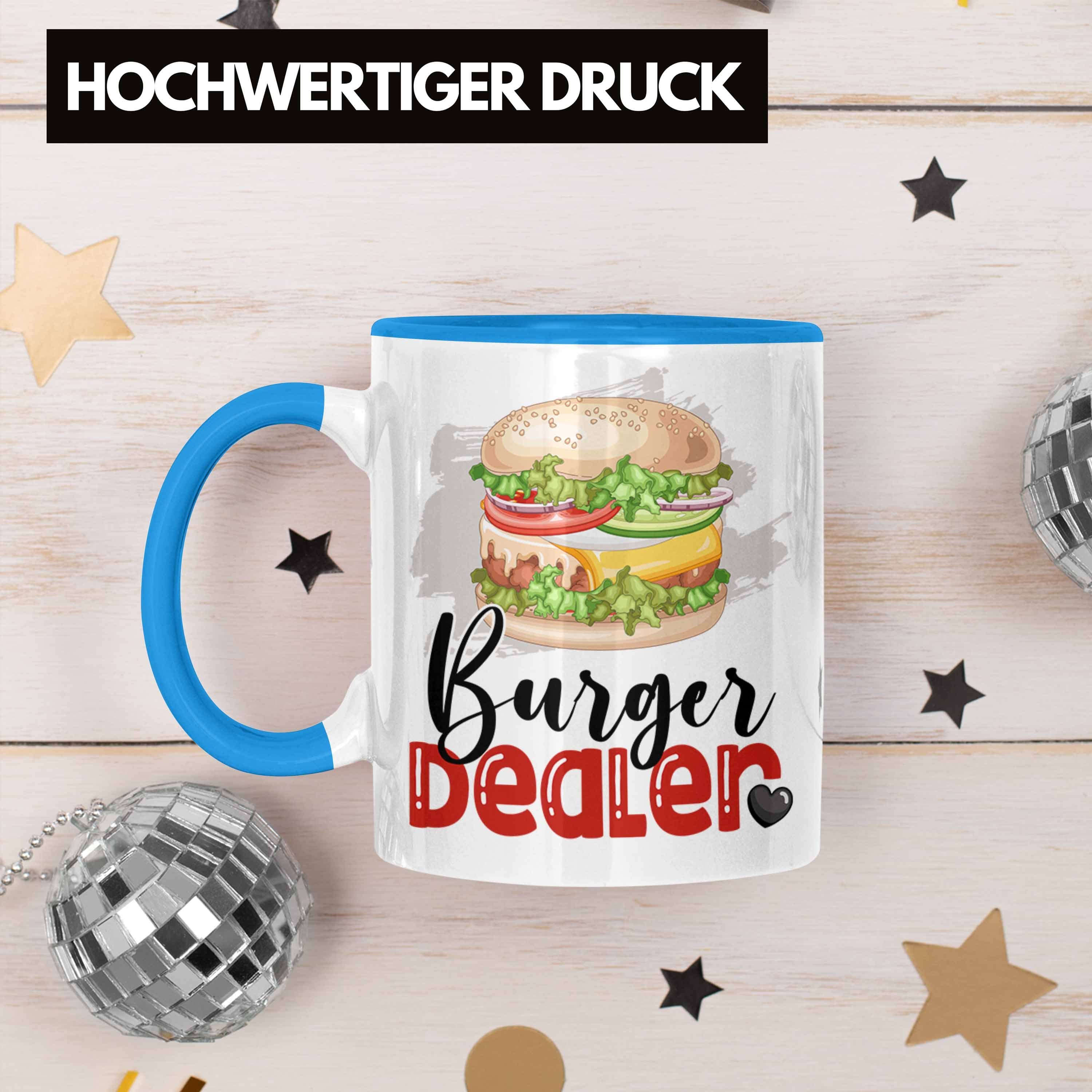 Burgerverkäufer Burger Tasse Tasse für Geburtstag Dealer Trendation Blau Spr Besten Geschenk