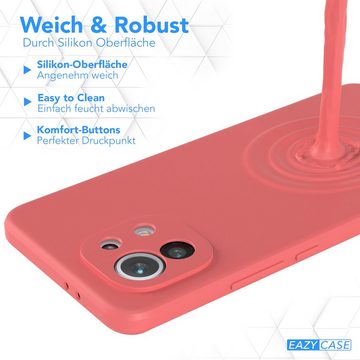 EAZY CASE Handyhülle TPU Hülle für Xiaomi Mi 11 5G 6,81 Zoll, Schutzhülle mit Kameraschutz stoßfest telefonhülle Matt Rot / Hellrot