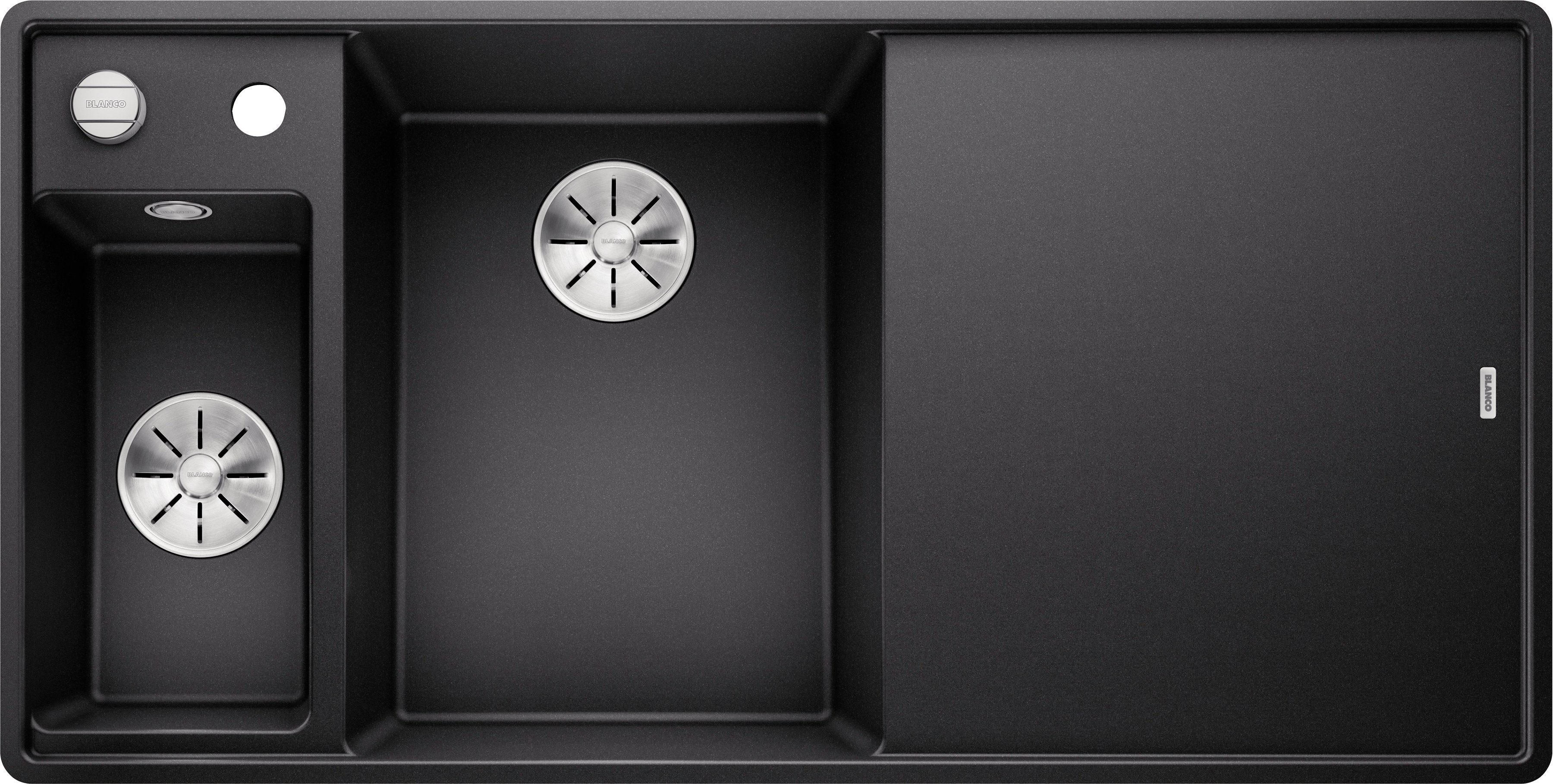 Blanco Granitspüle AXIA III 6 S-F, eckig, 50/99 cm, (1 St), inklusive gratis Glasschneidebrett und Edelstahl-Schale