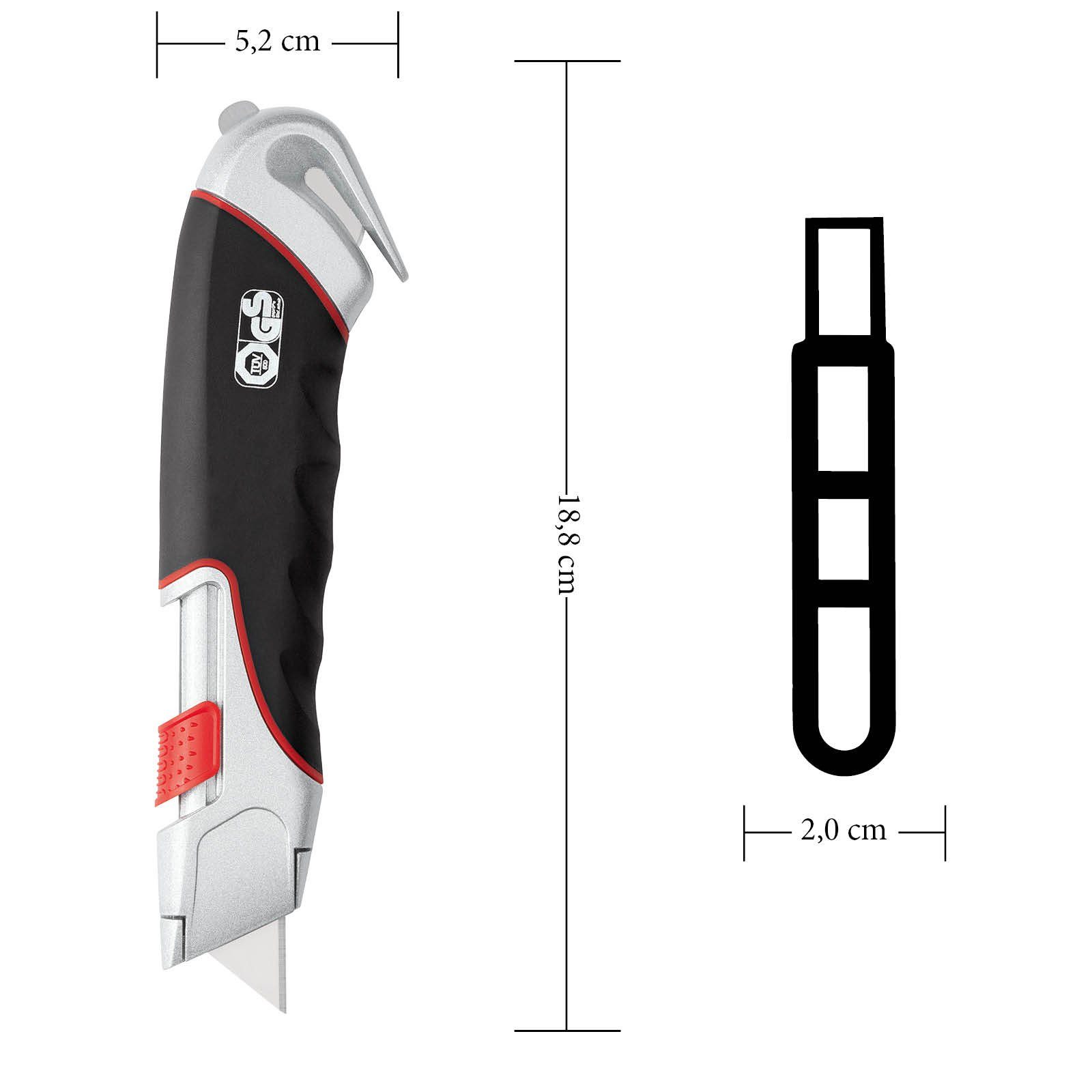 Thumbnail - WEDO Cutter, (Packung, 4 St., Cutter inkl. Trapezklinge & Rundklinge), Cuttermesser Safety Super 78855 19 mm Trapezkling...