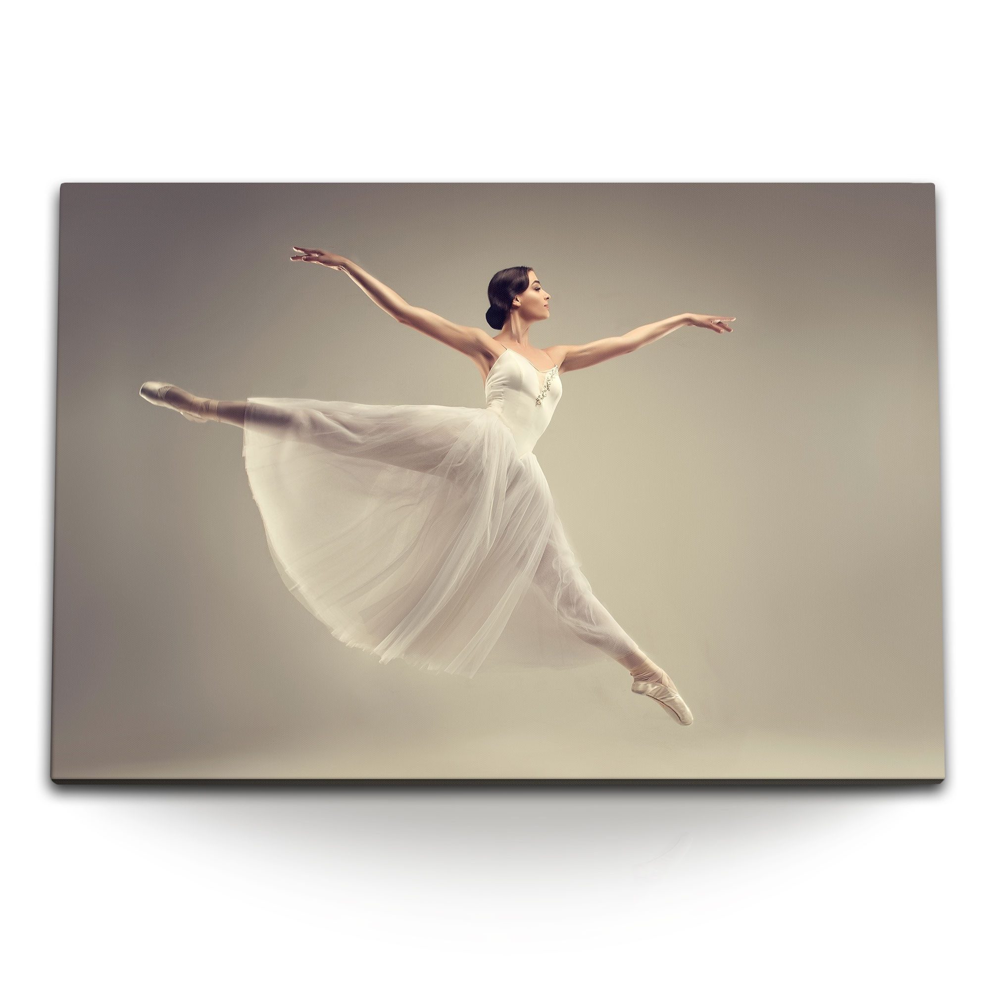 Sinus Art Leinwandbild 120x80cm Wandbild auf Leinwand Ballerina Ballett junge Tänzerin Klassi, (1 St)