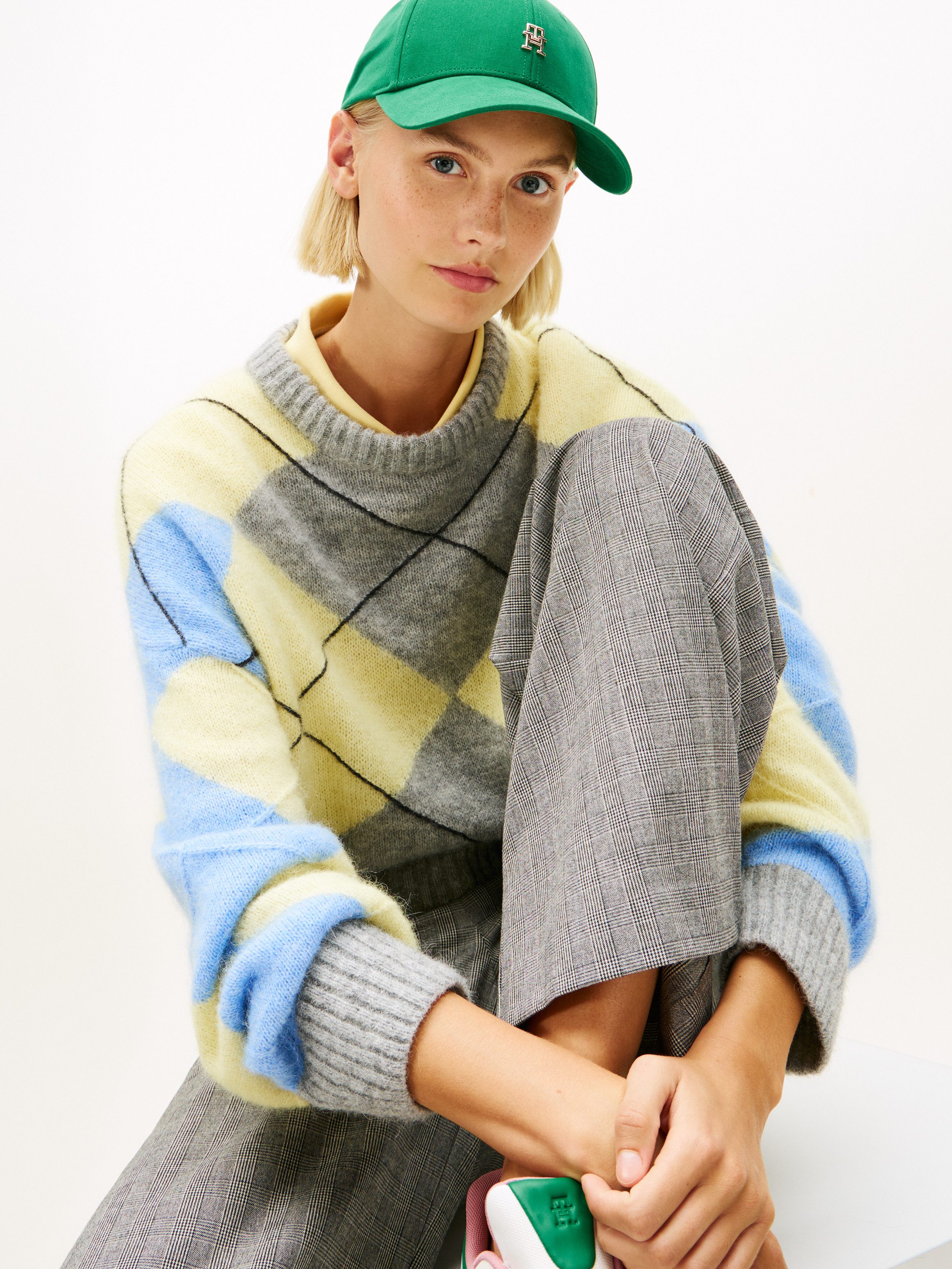 Tommy Hilfiger Strickpullover ALPACA BLEND ARGYLE C-NK LS SWT günstig online kaufen