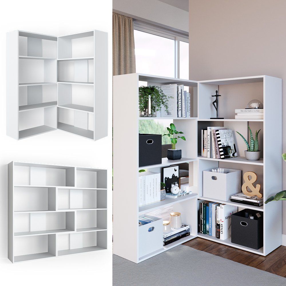 Vicco Eckregal Laine, Weiß, 170 x 142 cm günstig online kaufen