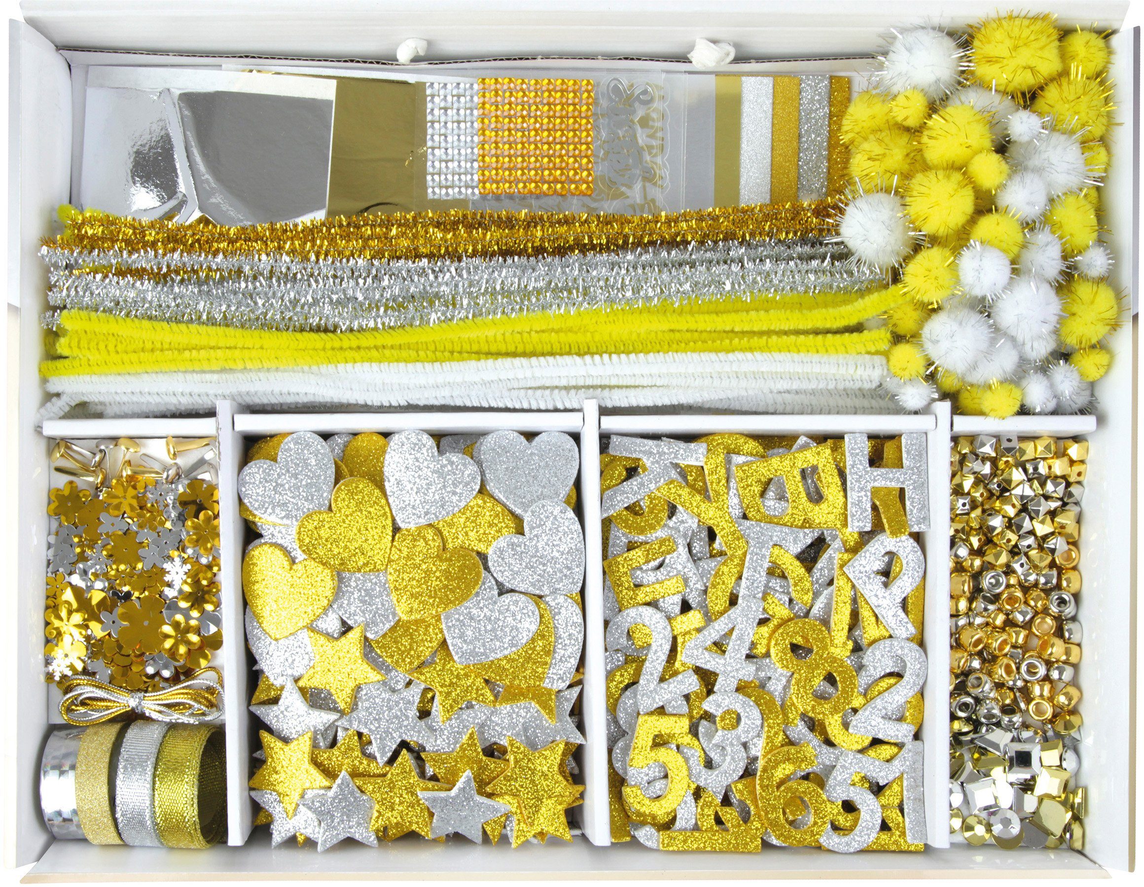 Lena® Kreativset Bastelkoffer Gold & Silber