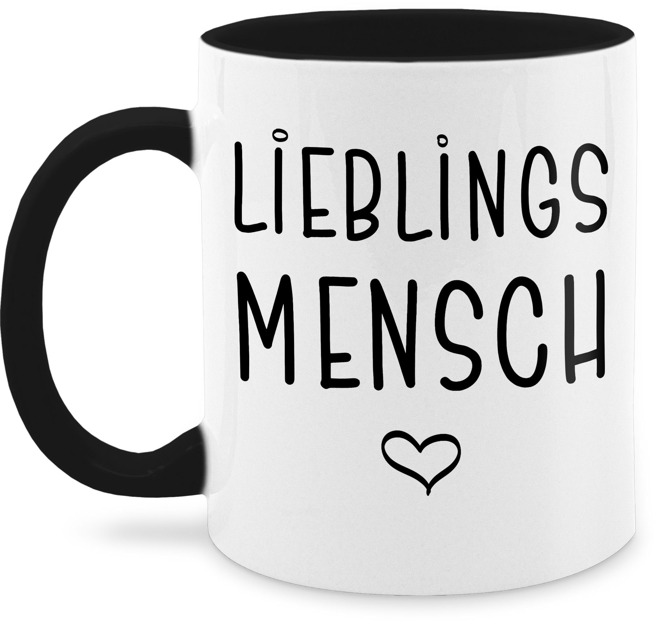 Shirtracer Tasse Lieblingsmensch, Keramik, Pärchen 3 Schwarz