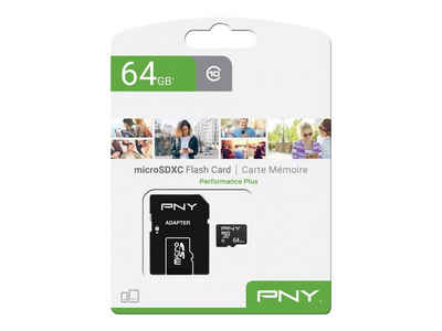 PNY PNY Micro SD Card Performance Plus 64GB XC Class 10 SD adapter Micro SD-Karte