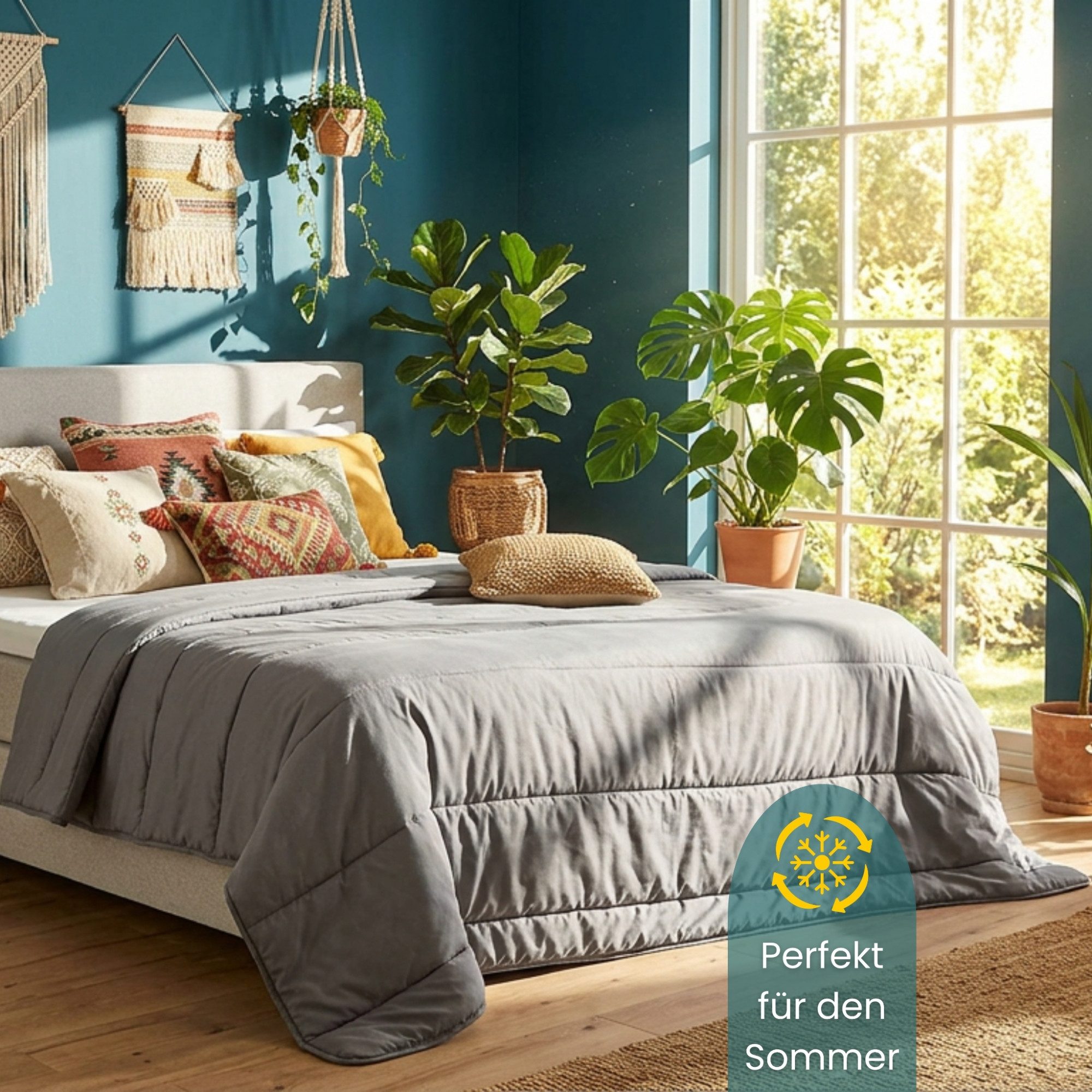 OTTO home Microfaserbettdecke Clarra, Bettdecke 135x200 cm, 155x220 cm, 200x200 cm, Füllung: Polyester, Bezug: Polyester, Bettdecken in grün & grau, Sommer, Winter, 4 Jahreszeiten, Decke