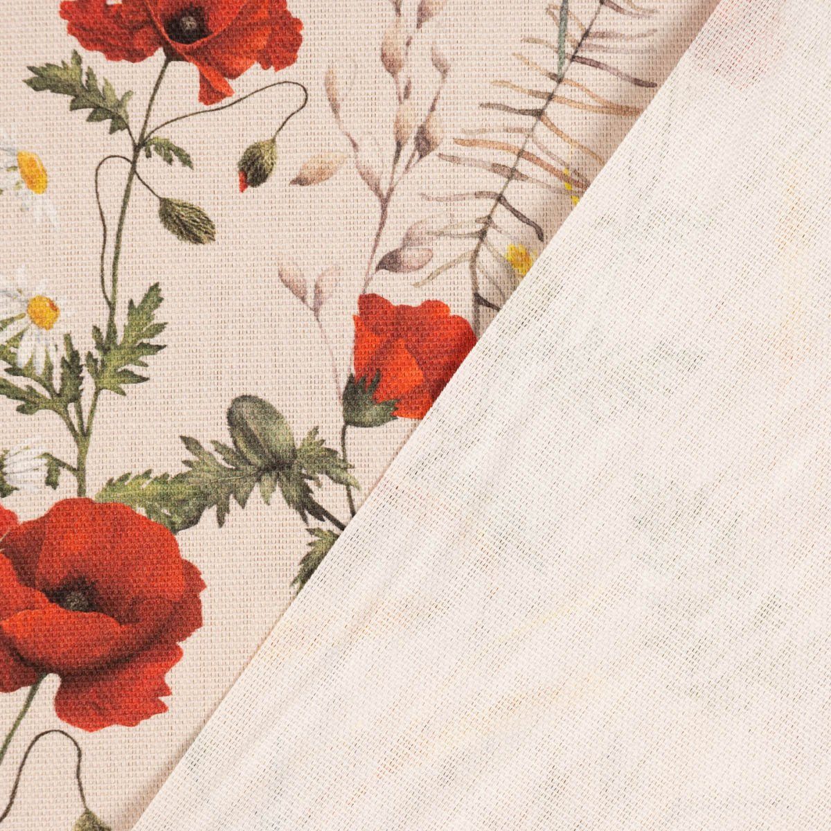 SCHÖNER Kamille beige Mohnblumen Poppy Tischdecke Digitaldruck rot, Tischdecke LEBEN. Getreide LEBEN. SCHÖNER